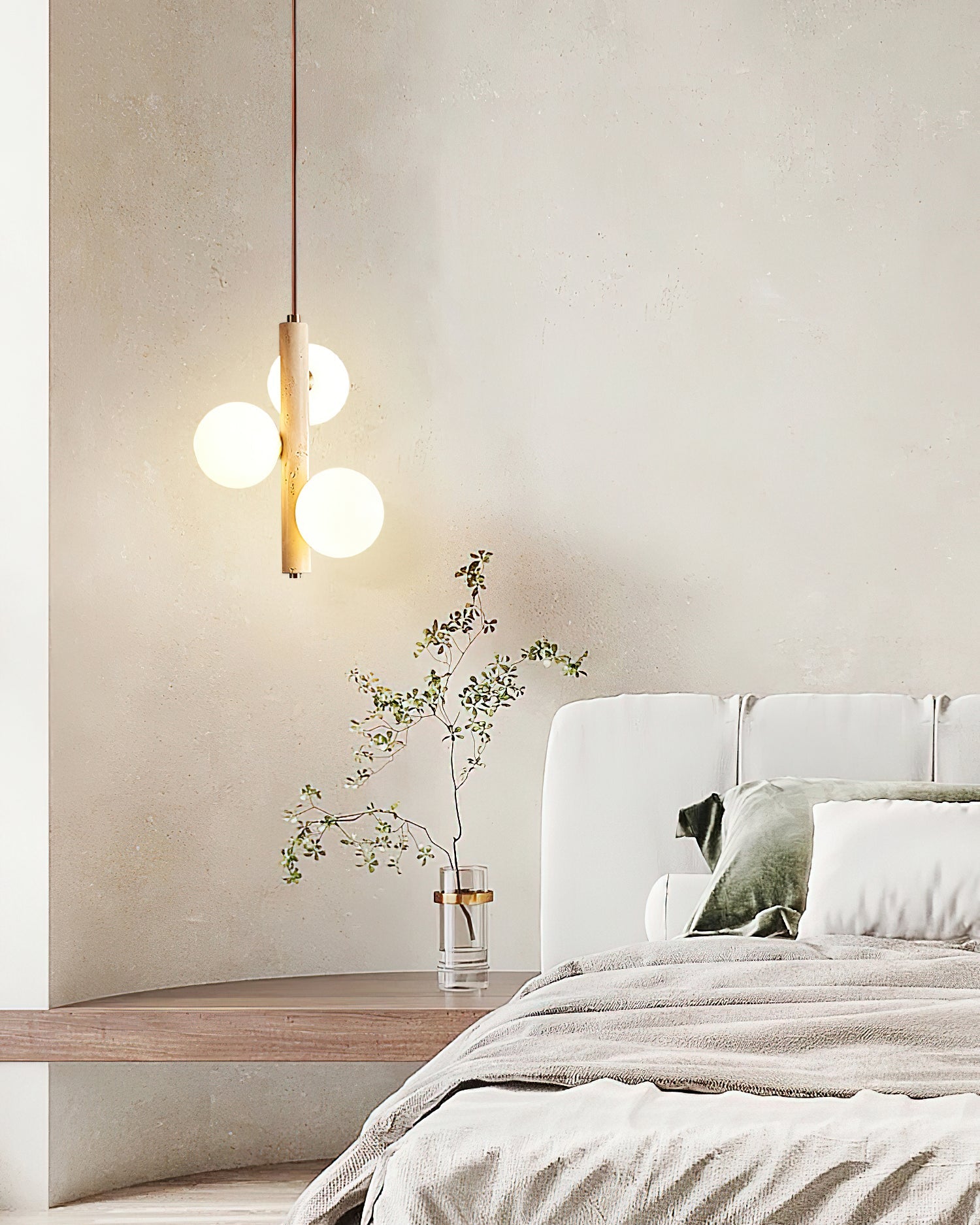 Aursorel Multi-Globe Travertine Pendant Light - Blowlighting