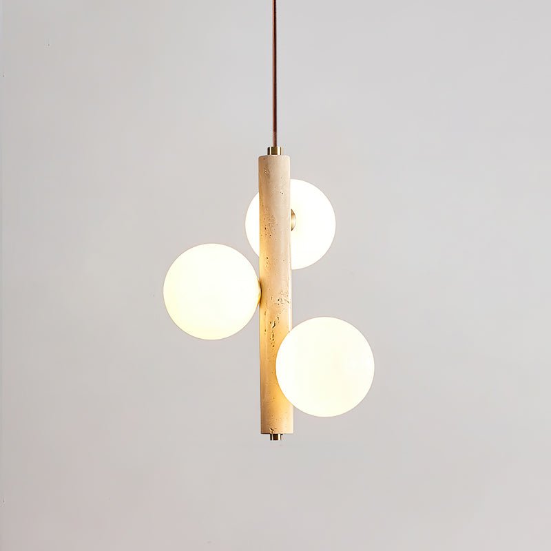 Aursorel Multi-Globe Travertine Pendant Light - Blowlighting
