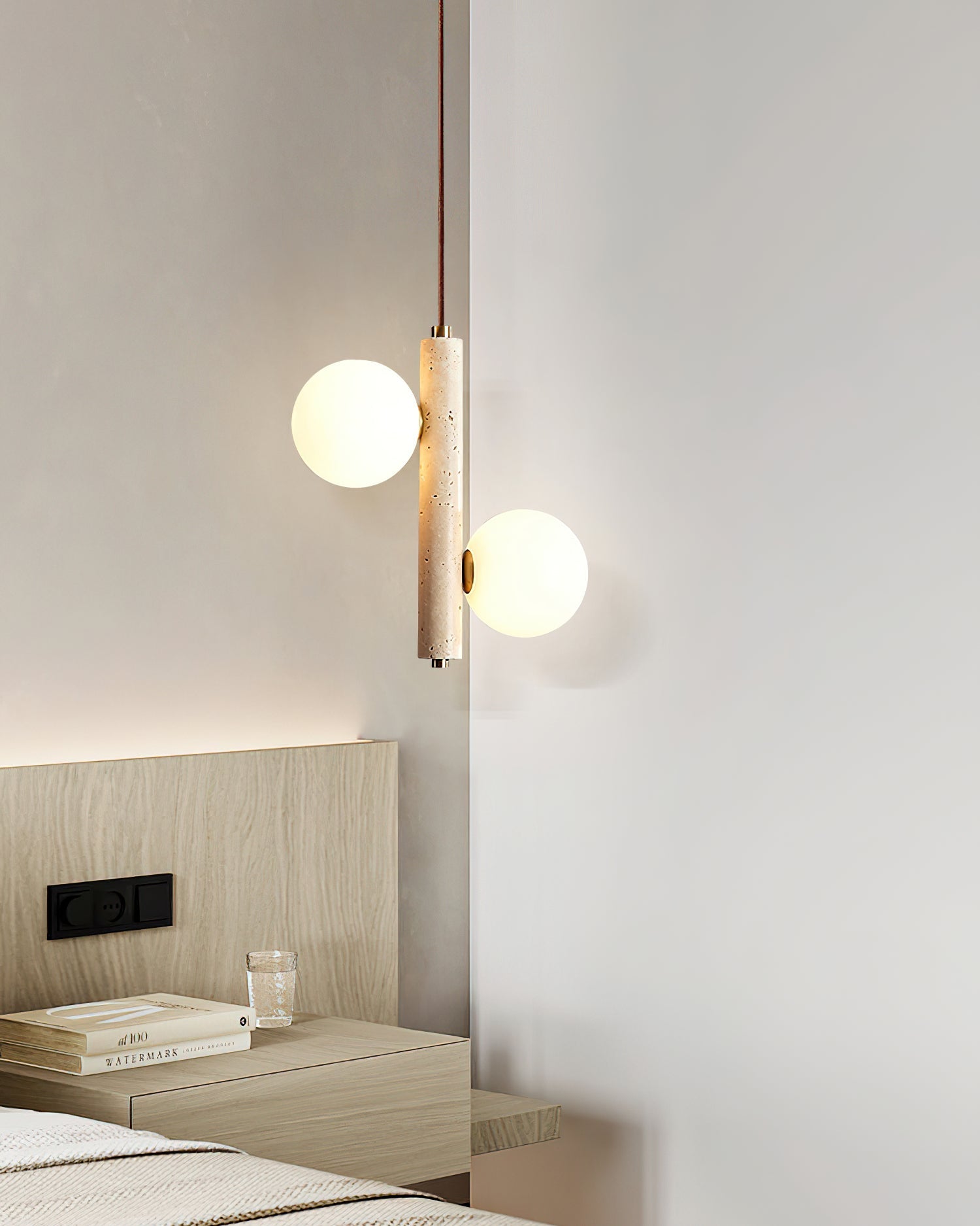 Aursorel Multi-Globe Travertine Pendant Light - Blowlighting