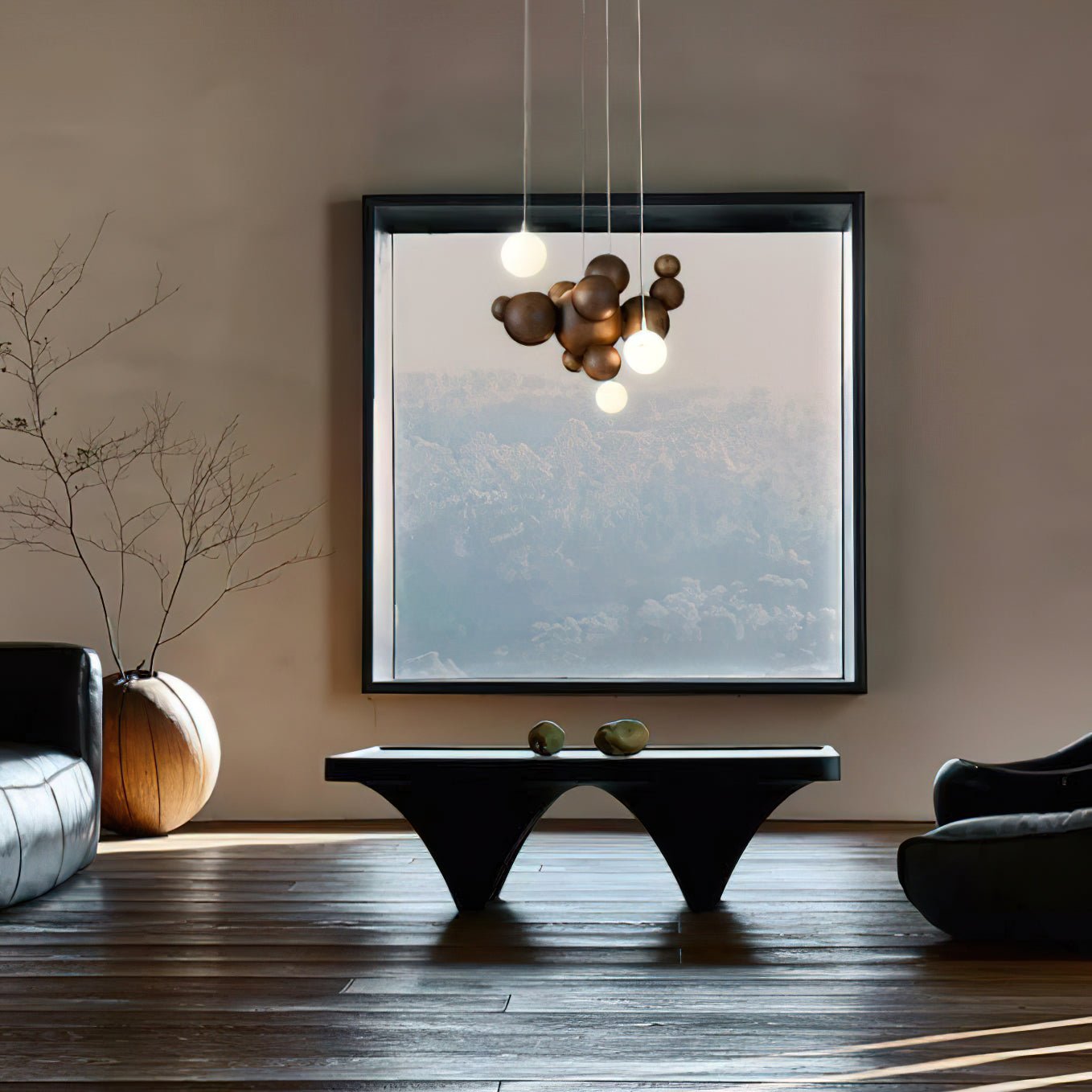 Bubble Wood Balls Chandelier - Blowlighting