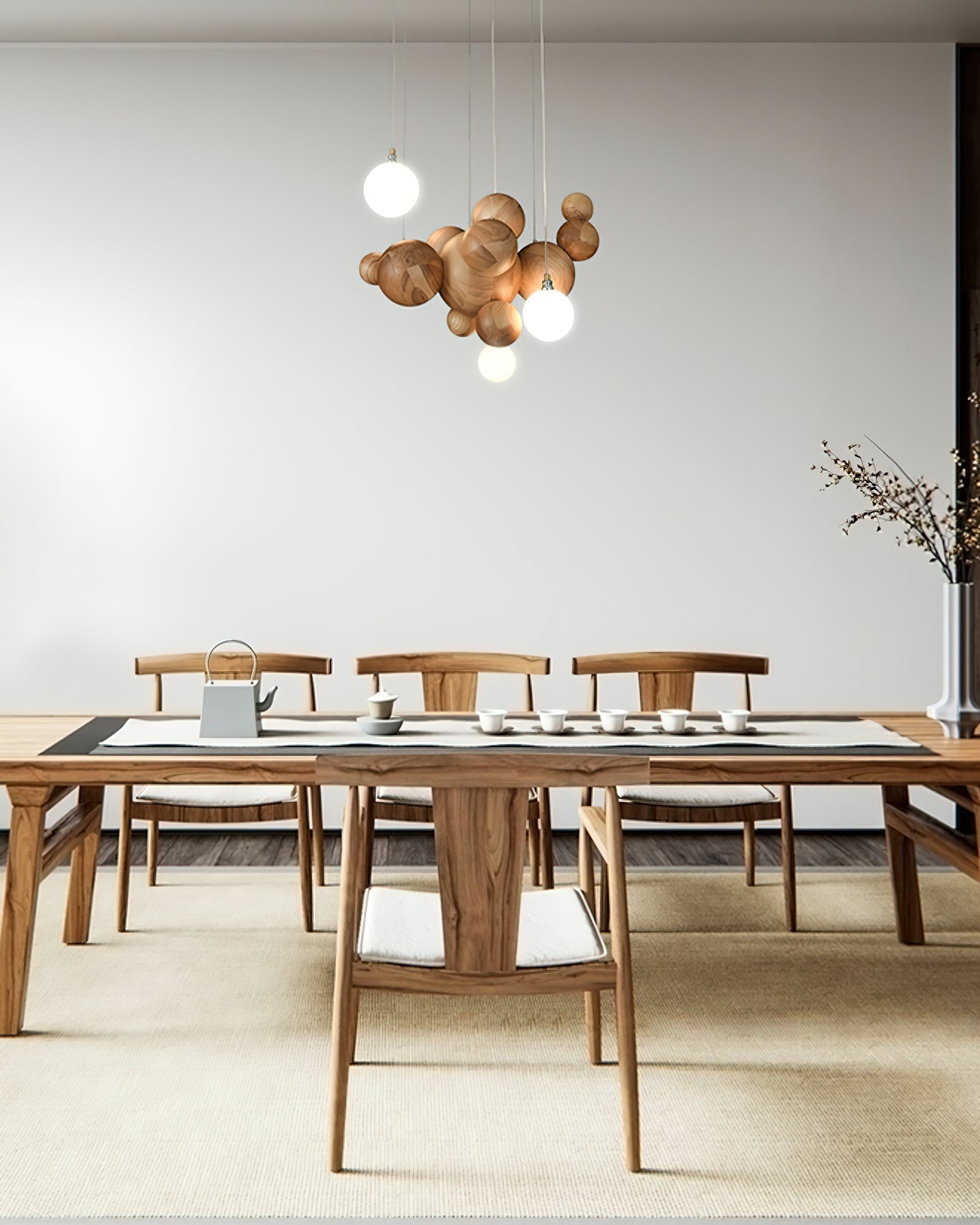 Bubble Wood Balls Chandelier - Blowlighting