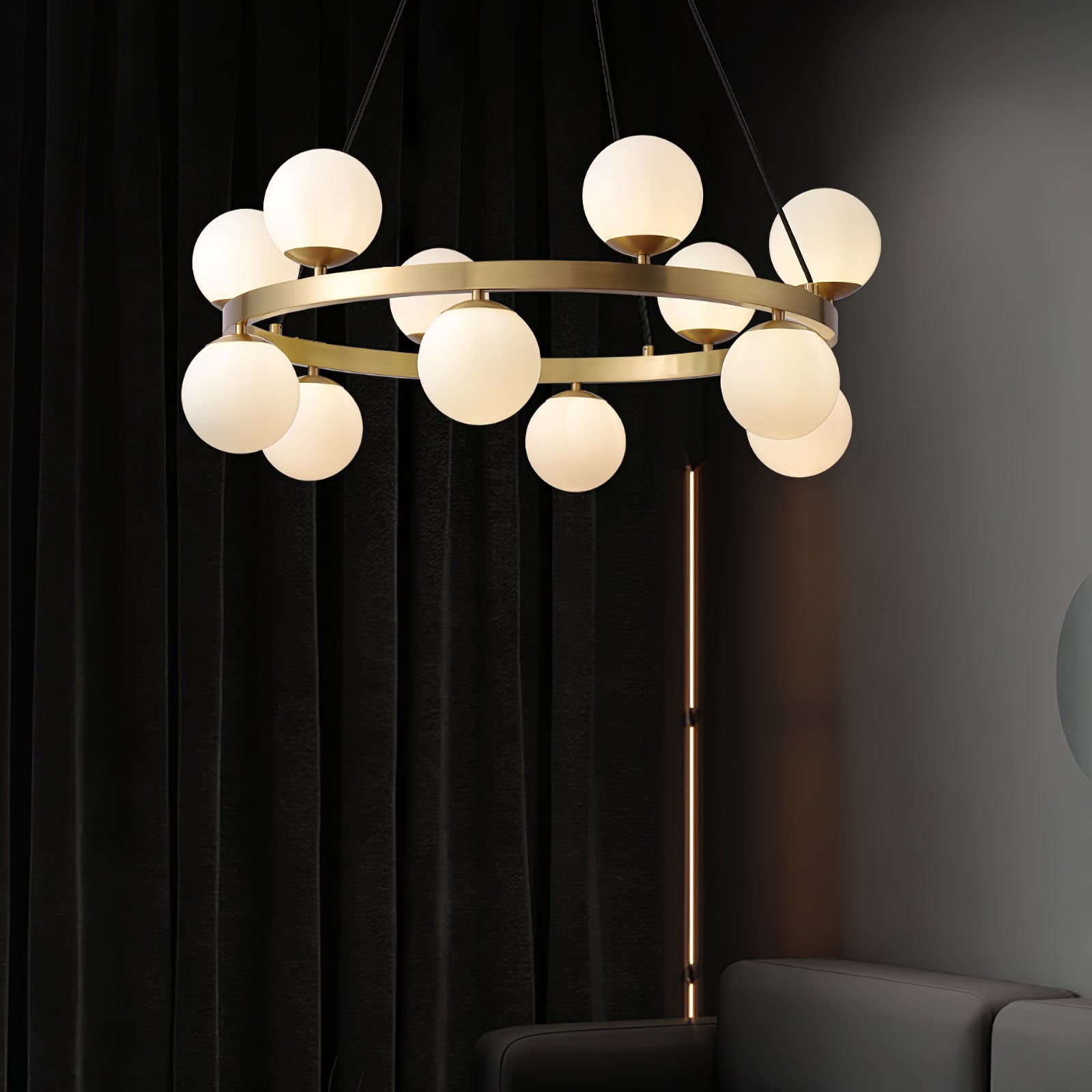 Bubbles Brass Ring Chandelier - Blowlighting