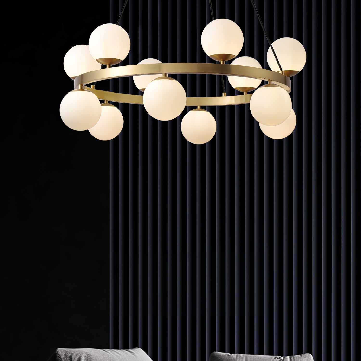 Bubbles Brass Ring Chandelier - Blowlighting