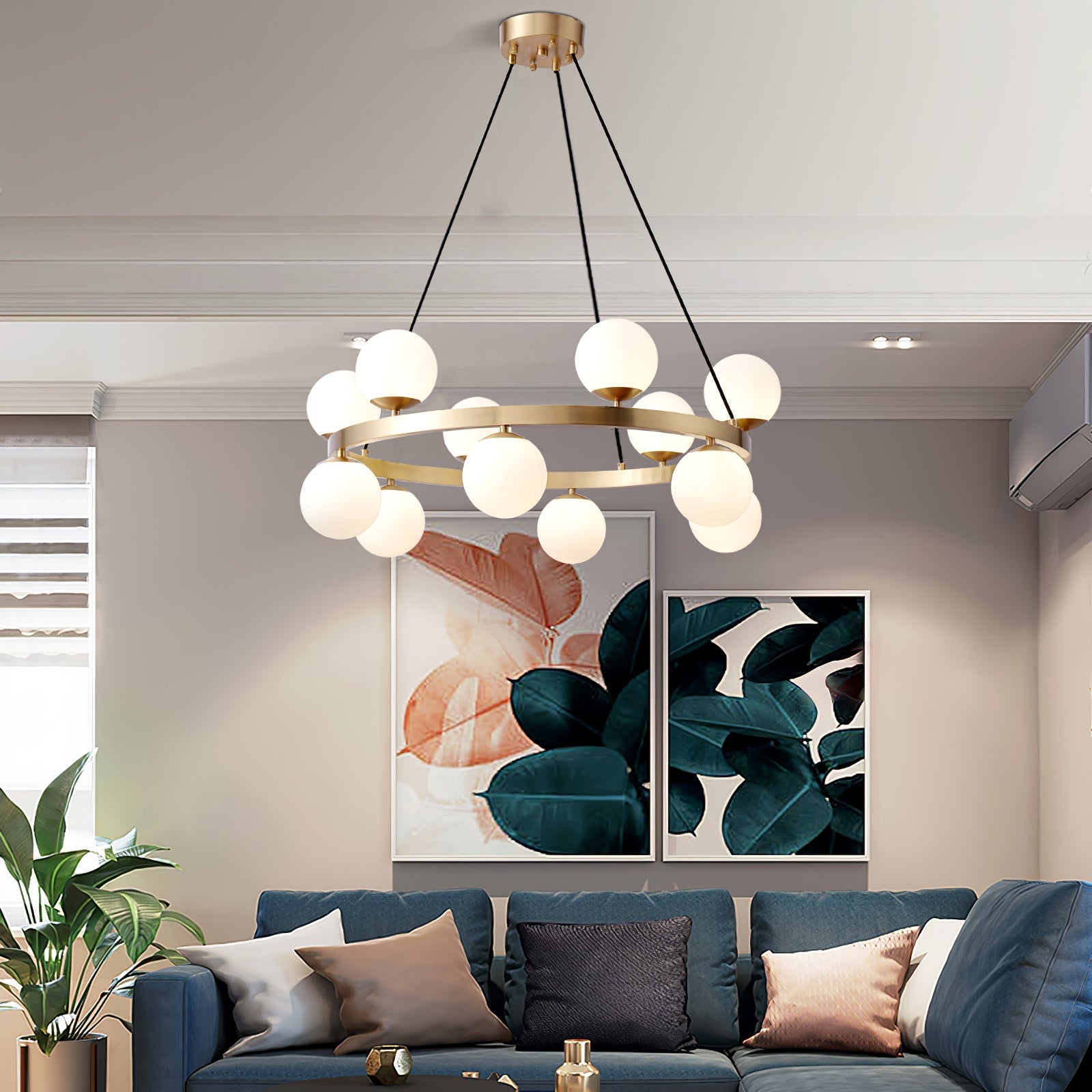 Bubbles Brass Ring Chandelier - Blowlighting