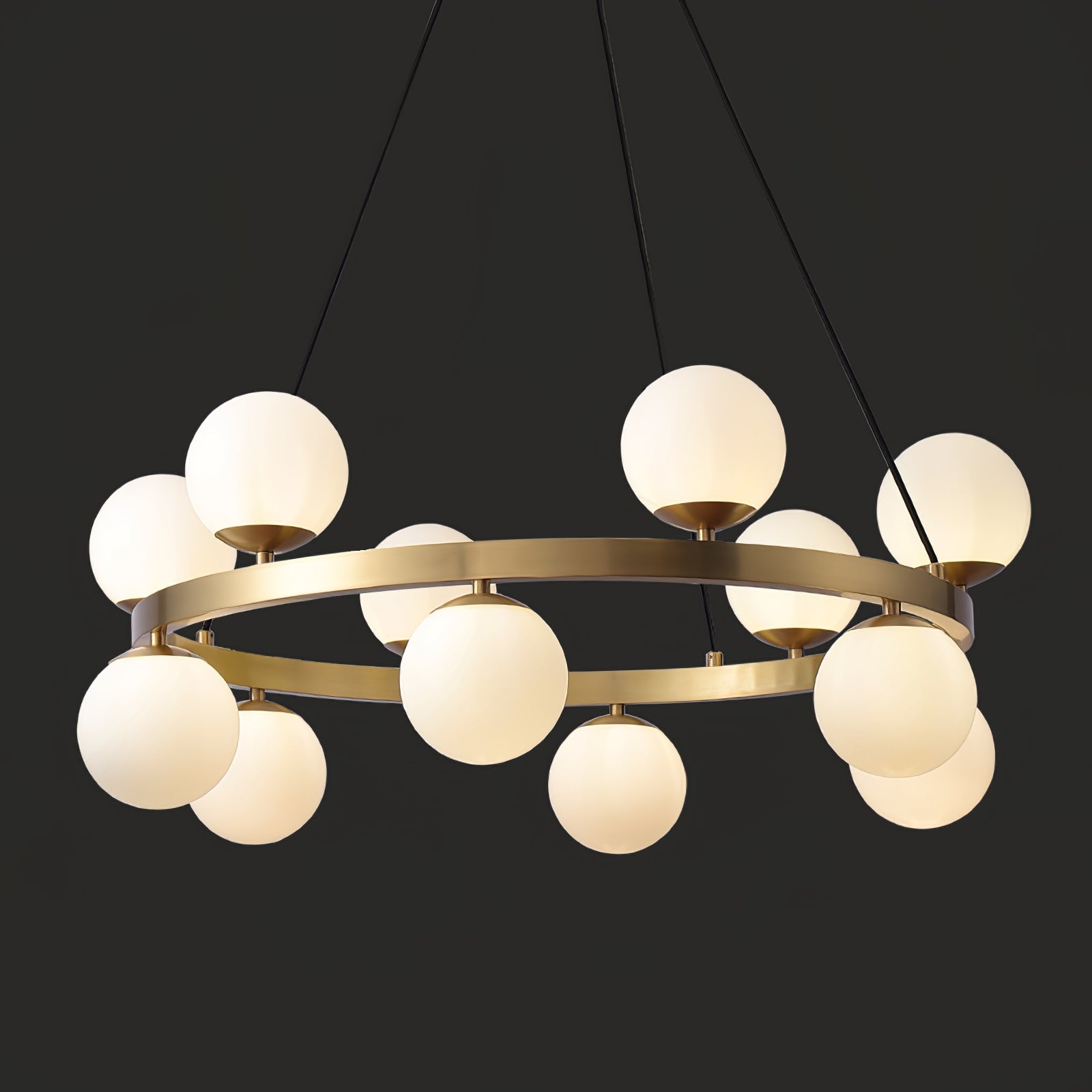 Bubbles Brass Ring Chandelier - Blowlighting