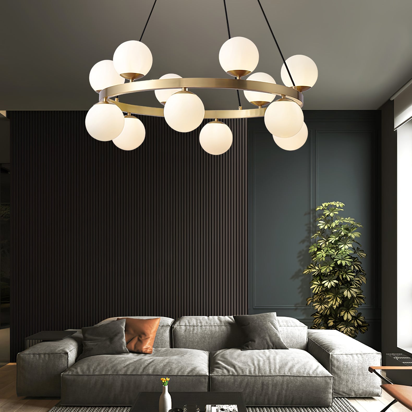 Bubbles Brass Ring Chandelier - Blowlighting