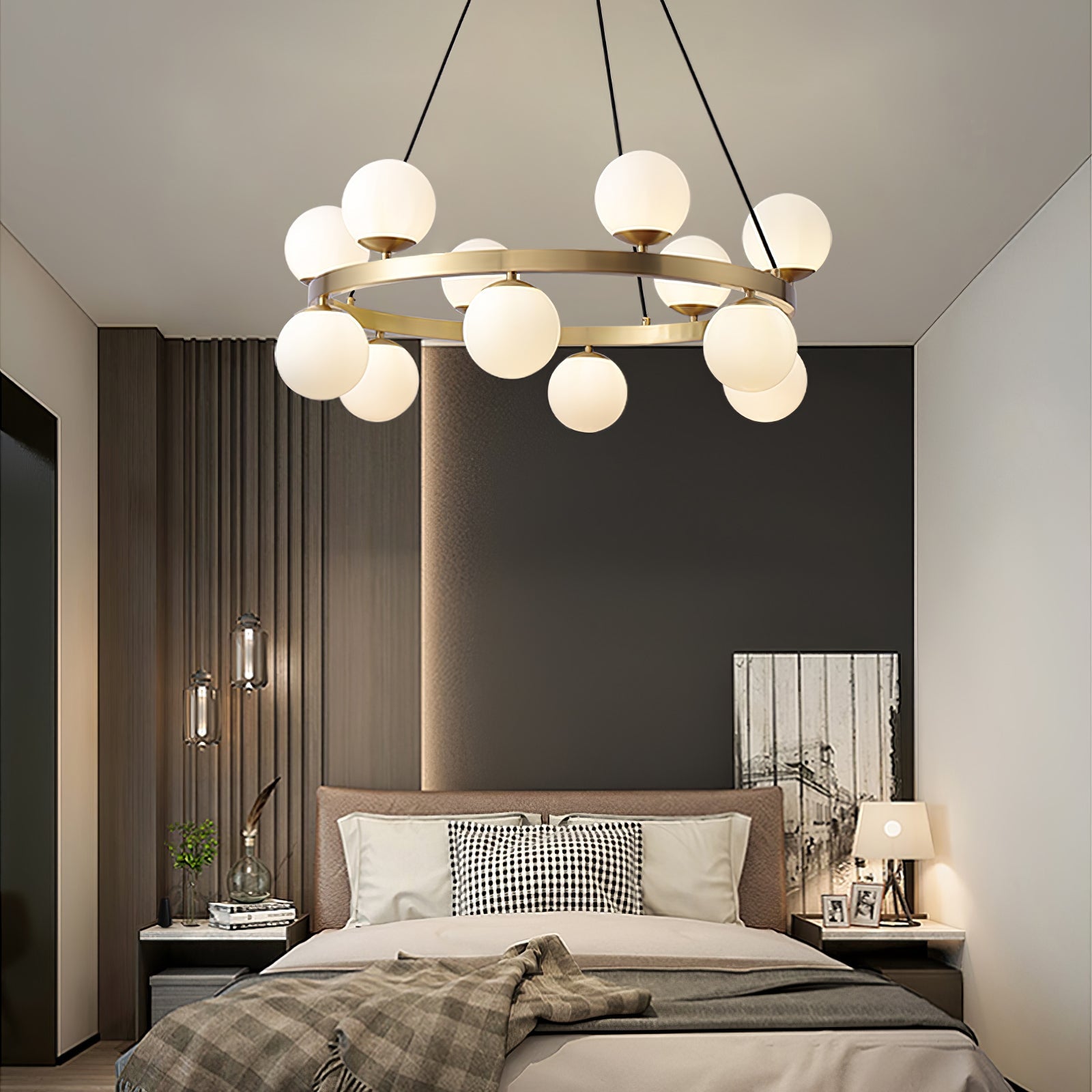 Bubbles Brass Ring Chandelier - Blowlighting