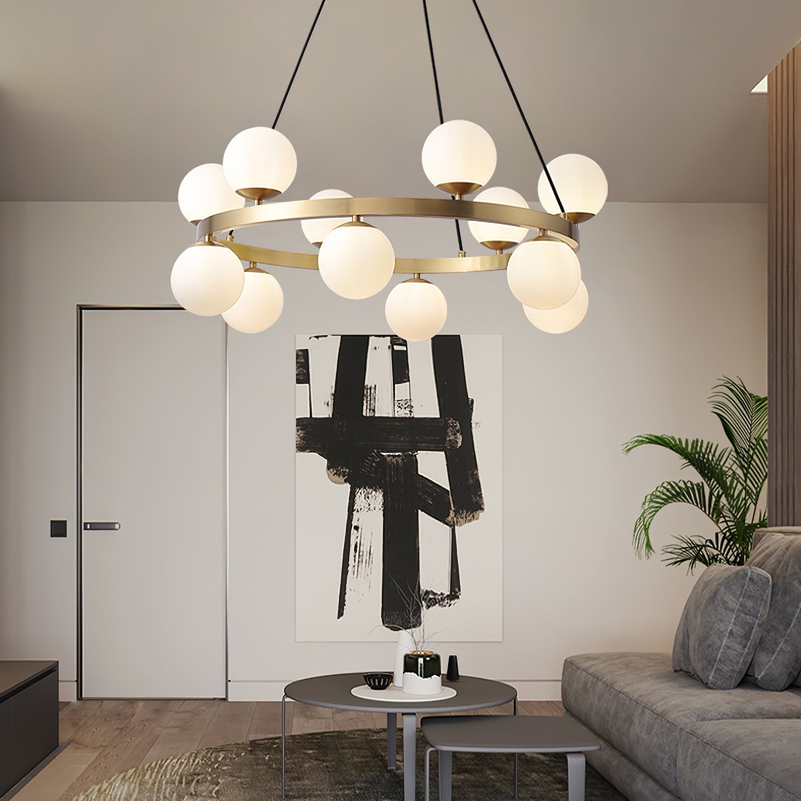 Bubbles Brass Ring Chandelier - Blowlighting