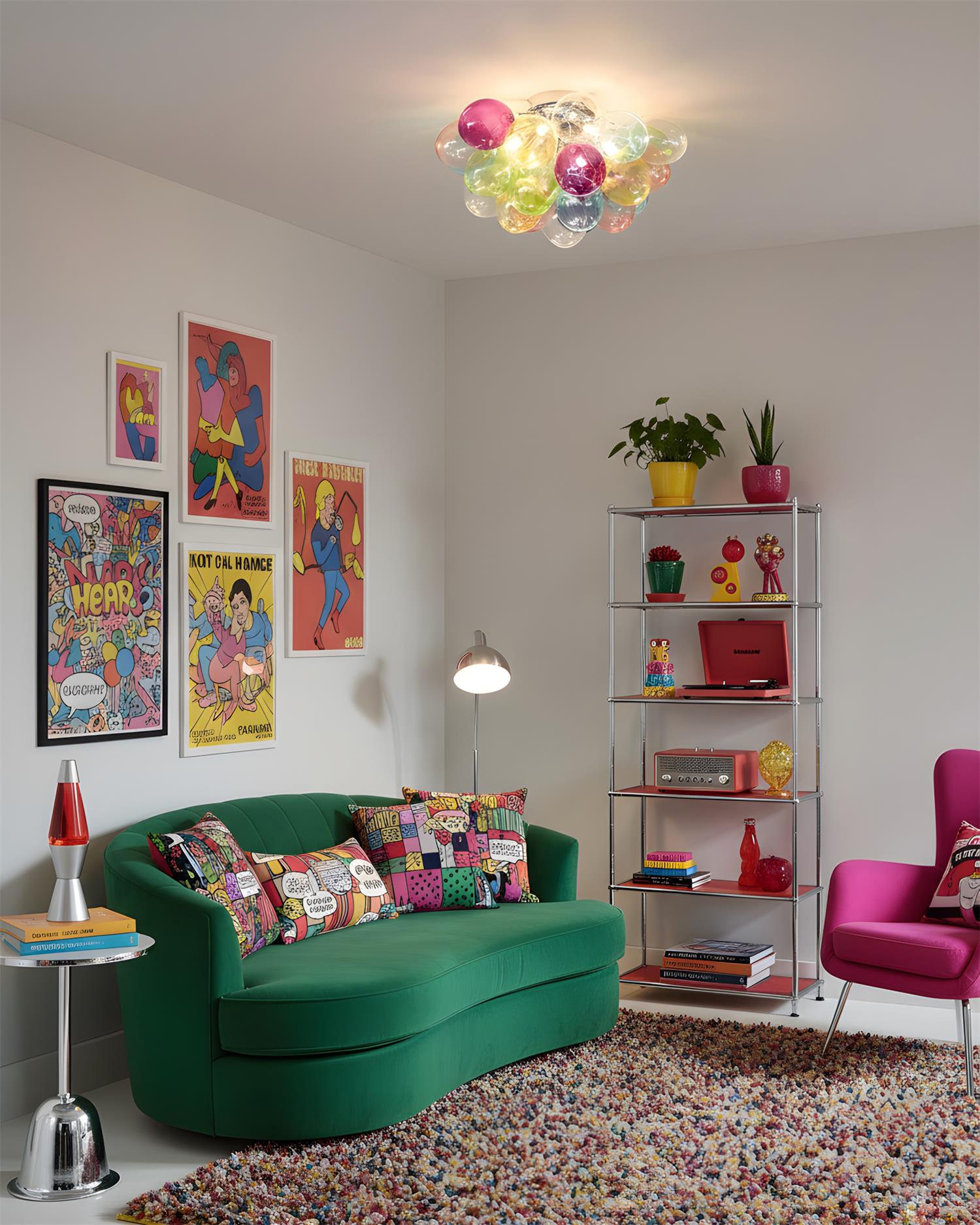 Joybub Colorful Glass Ceiling Lamp