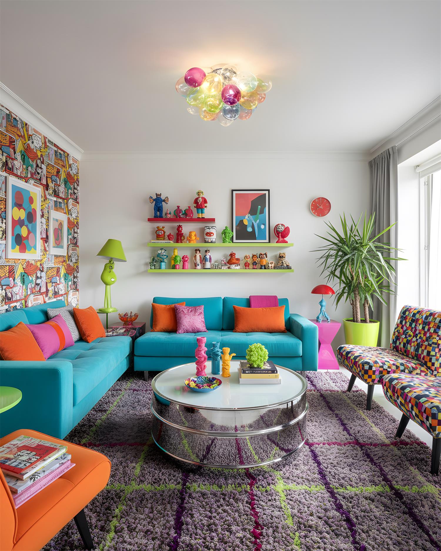 Joybub Colorful Glass Ceiling Lamp