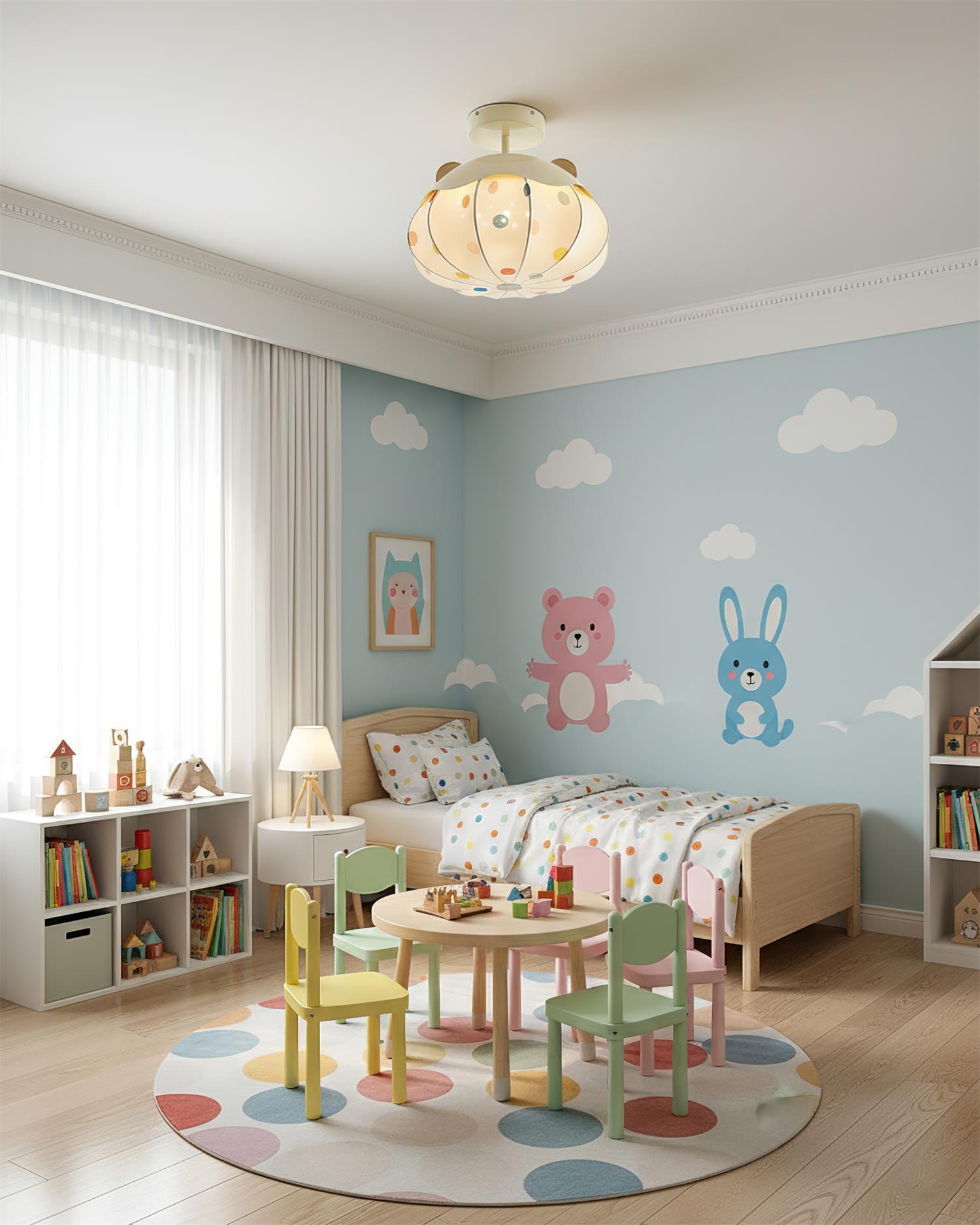 Bubbly Playful Fabric Sky Ceiling Light