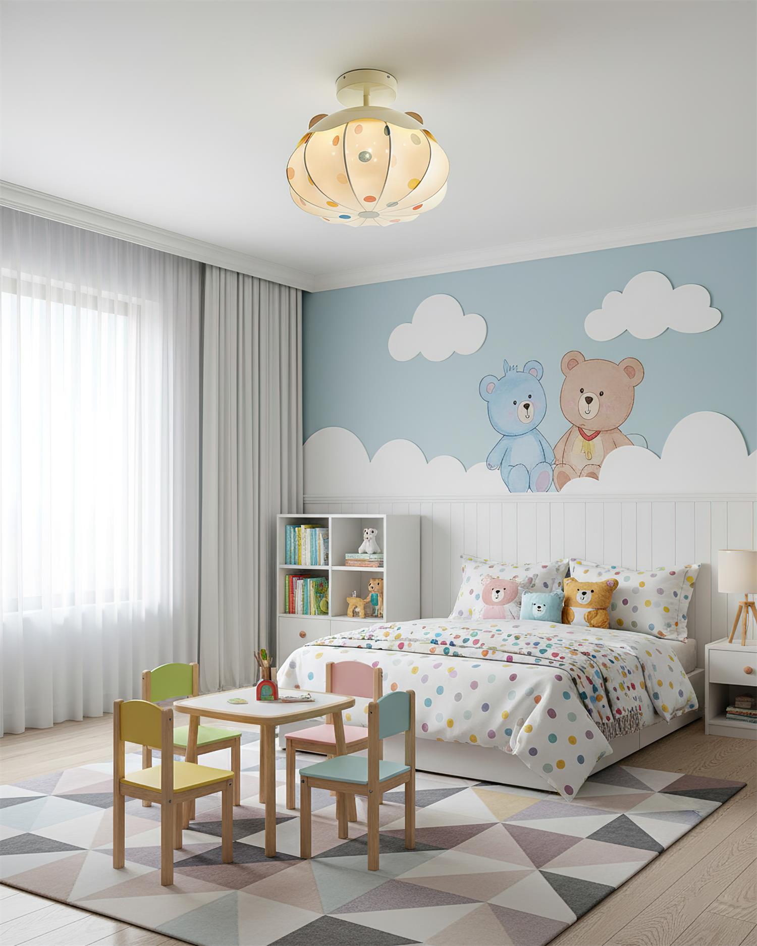 Bubbly Playful Fabric Sky Ceiling Light