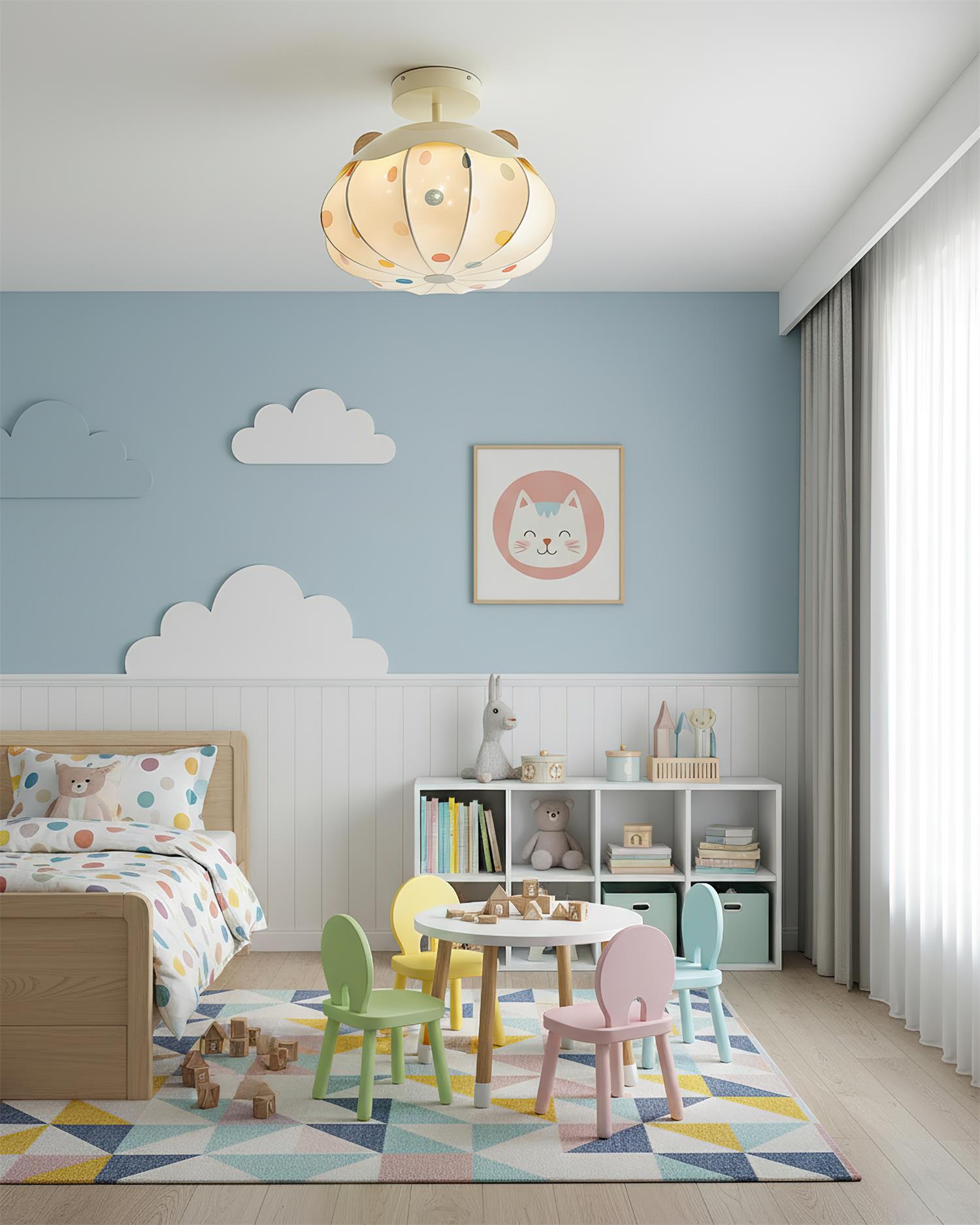 Bubbly Playful Fabric Sky Ceiling Light