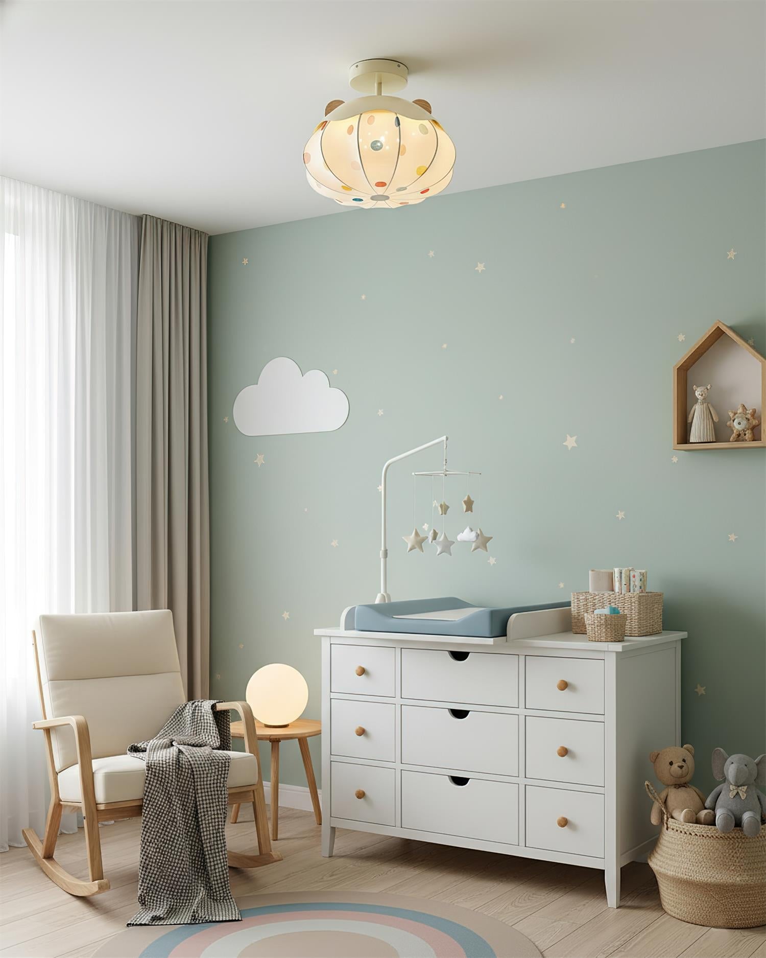 Bubbly Playful Fabric Sky Ceiling Light