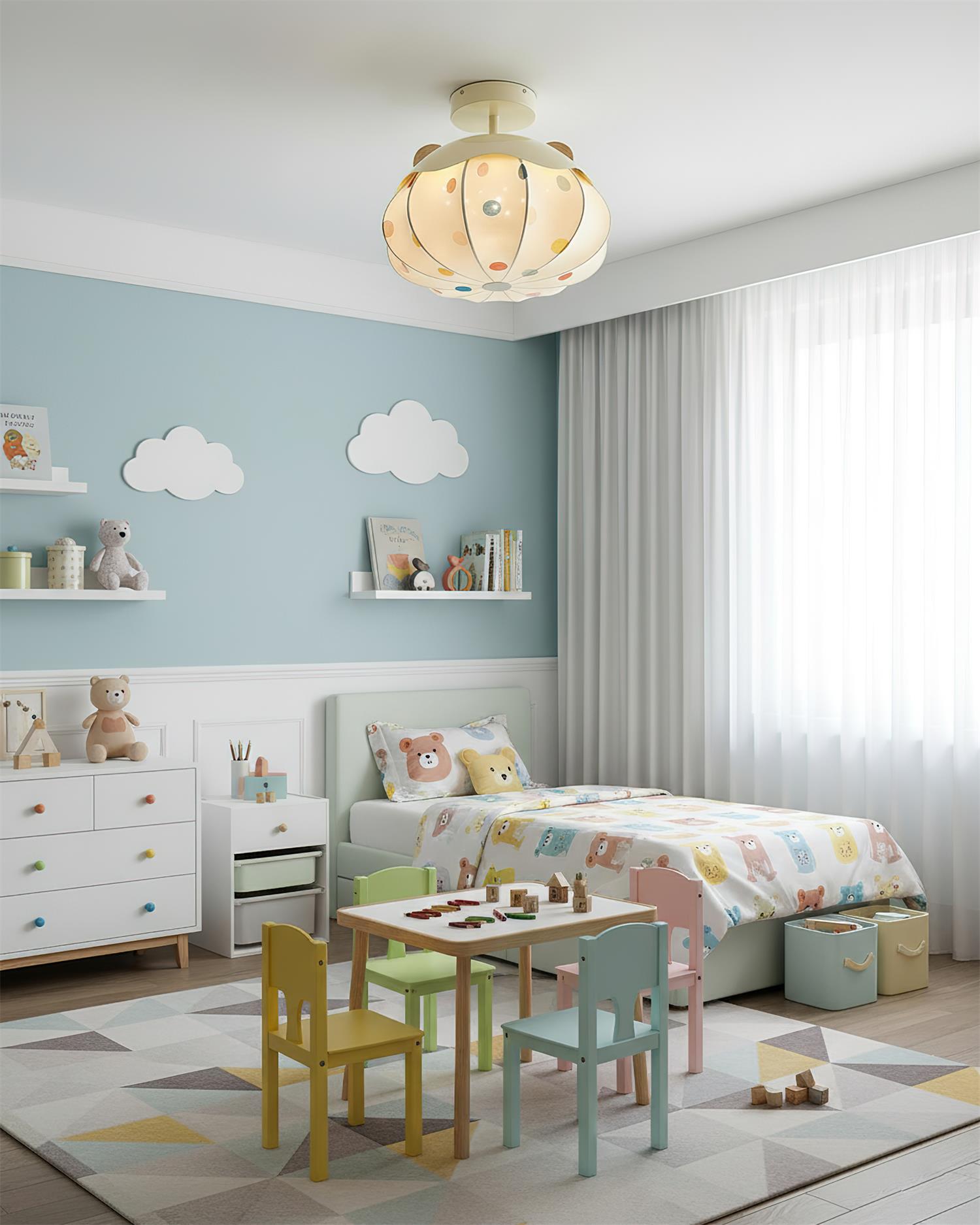 Bubbly Playful Fabric Sky Ceiling Light