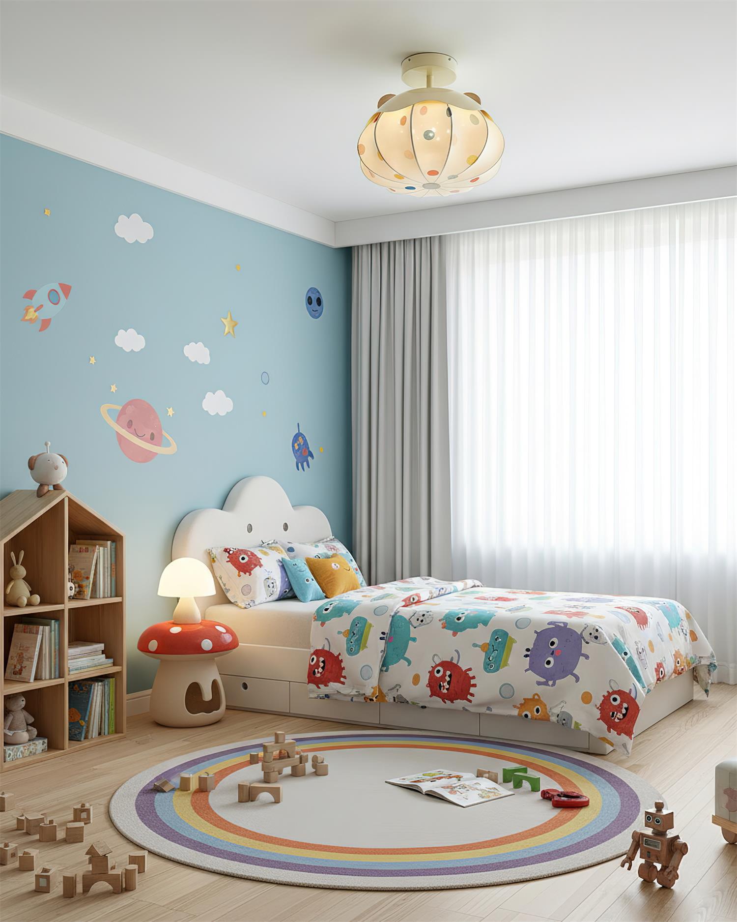 Bubbly Playful Fabric Sky Ceiling Light