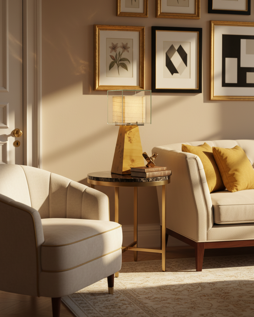 Burlspire Natural Wood Table Light