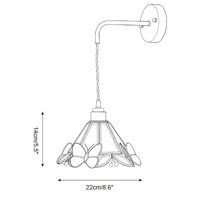 Rosabella Butterfly Kaleido Glass Wall Lamp