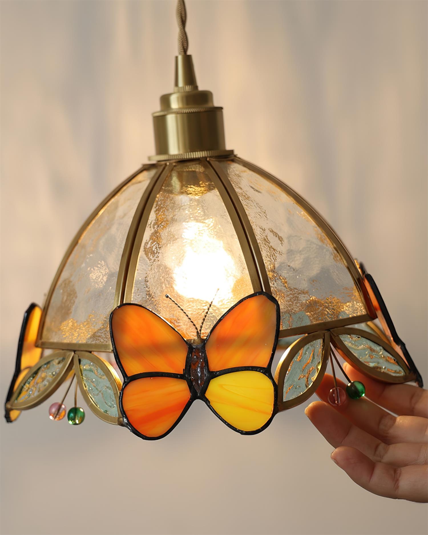 Rosabella Butterfly Kaleido Glass Wall Lamp