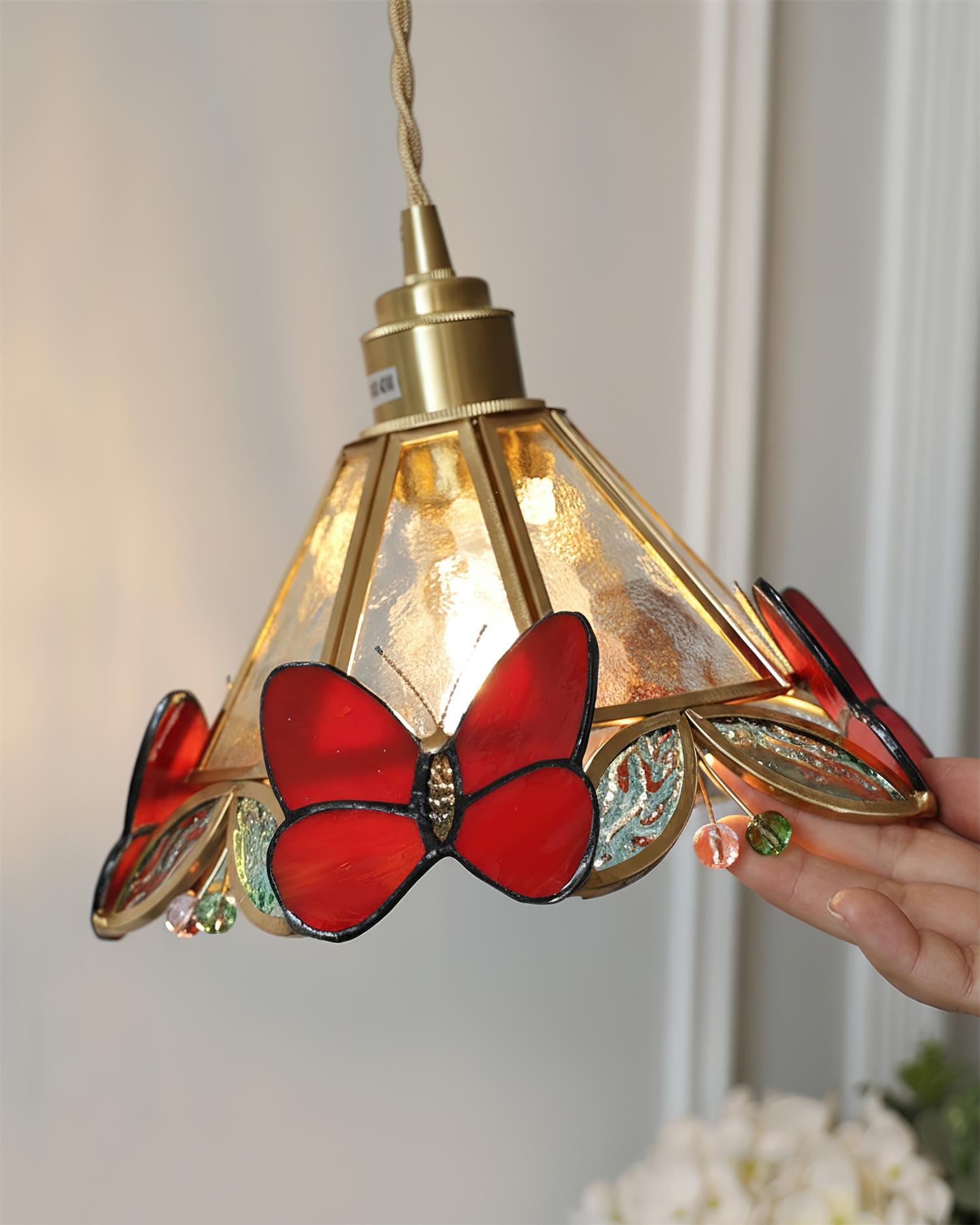 Rosabella Butterfly Kaleido Glass Wall Lamp