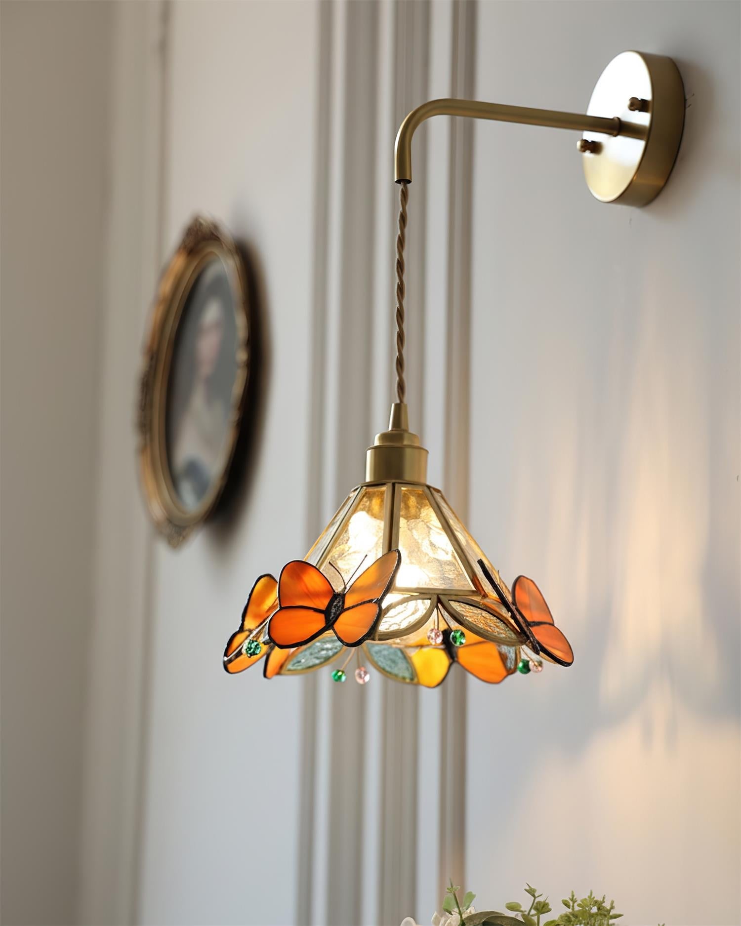 Rosabella Butterfly Kaleido Glass Wall Lamp