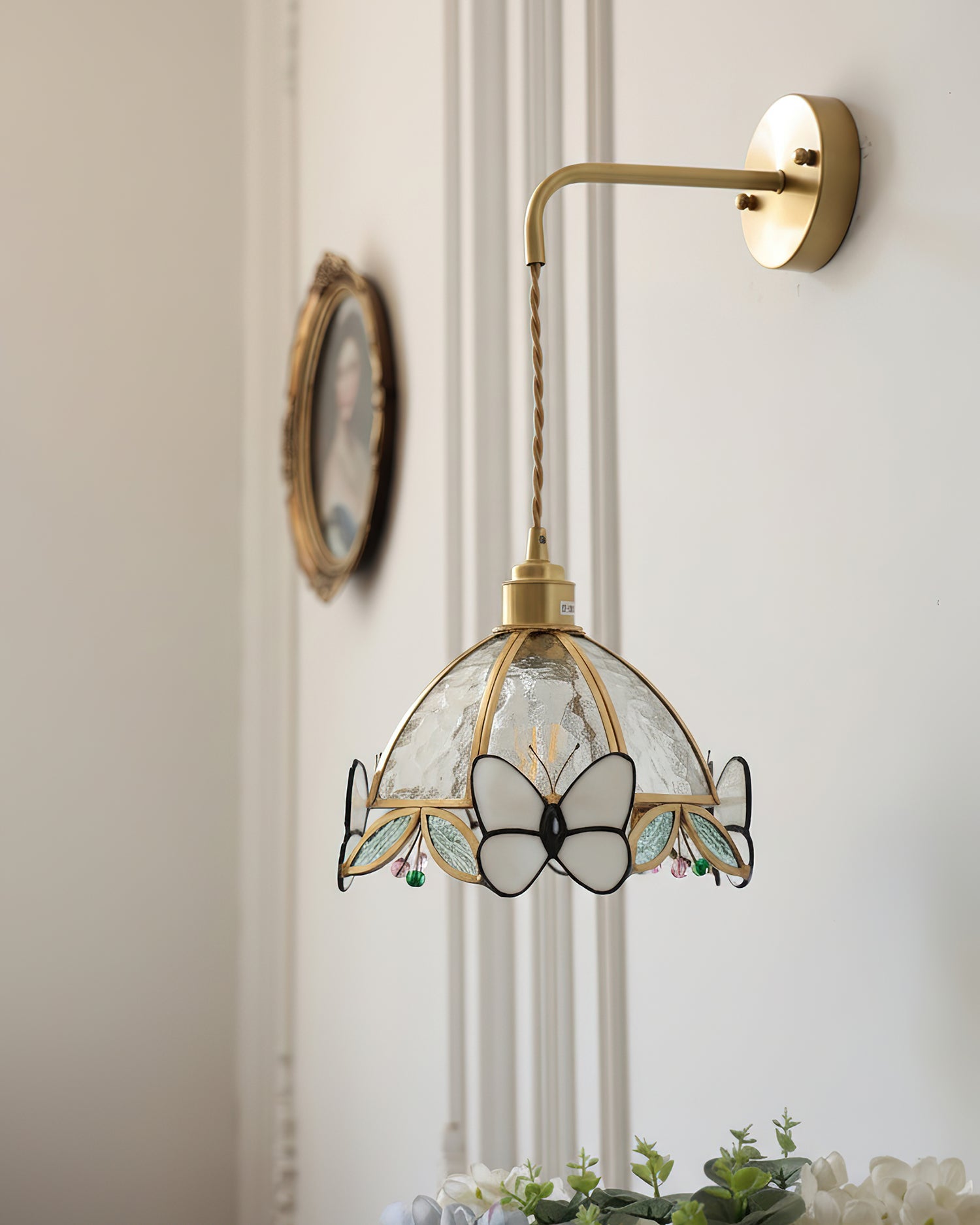 Rosabella Butterfly Kaleido Glass Wall Lamp