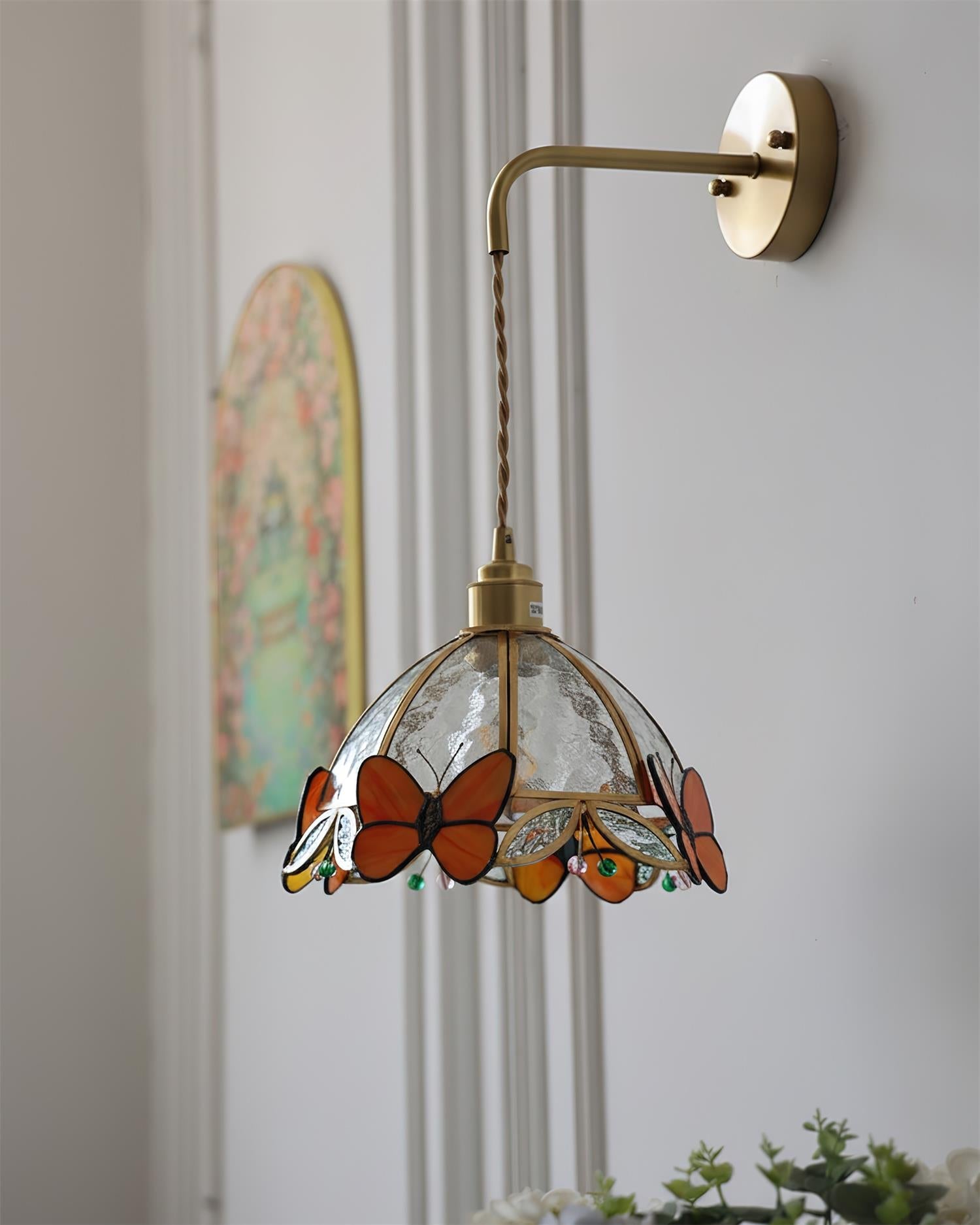 Rosabella Butterfly Kaleido Glass Wall Lamp