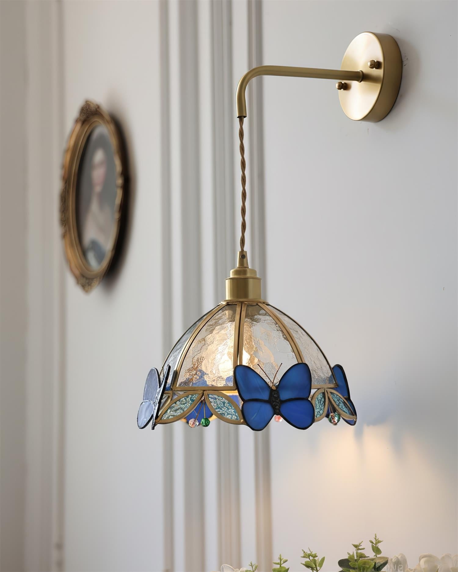 Rosabella Butterfly Kaleido Glass Wall Lamp
