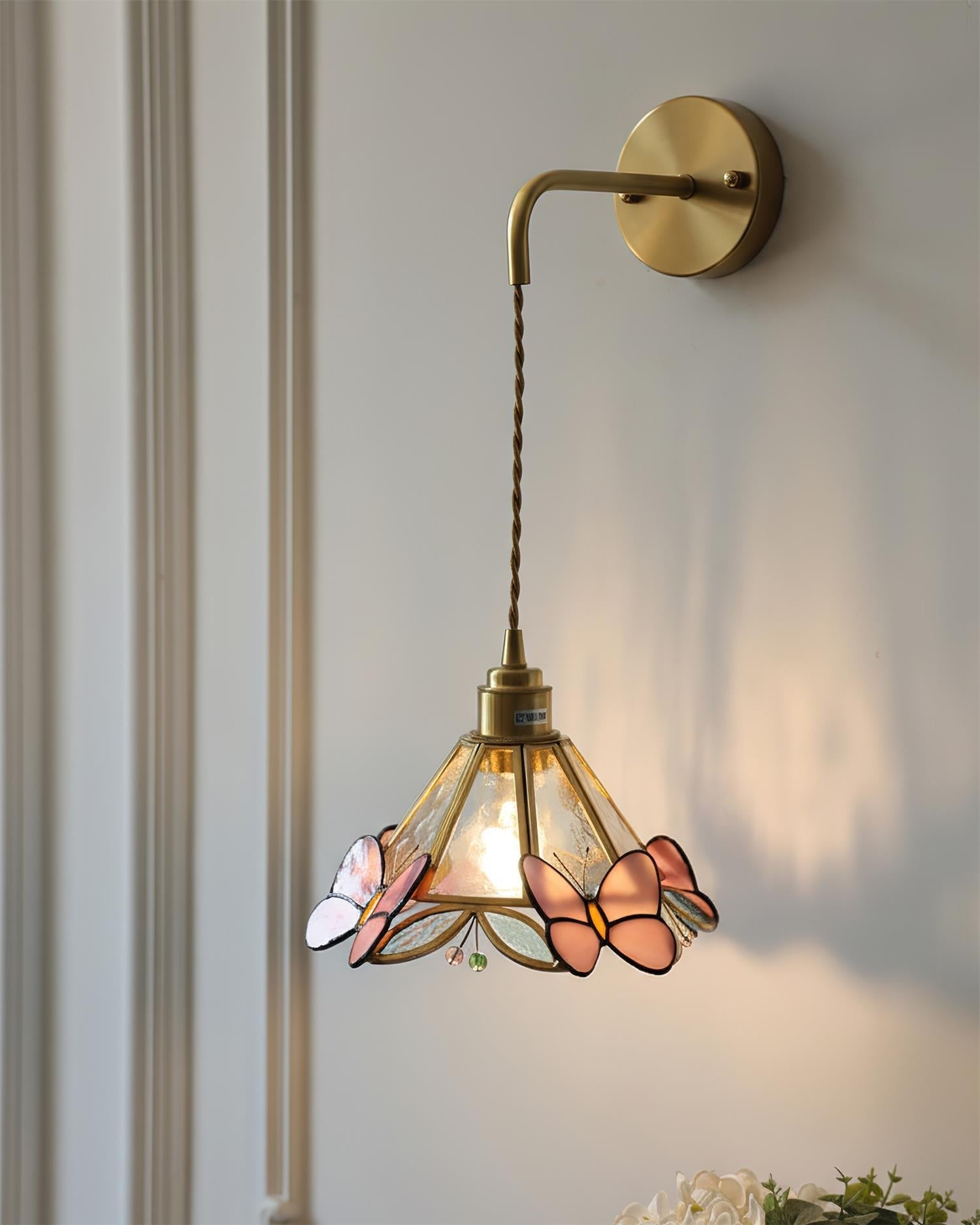 Rosabella Butterfly Kaleido Glass Wall Lamp