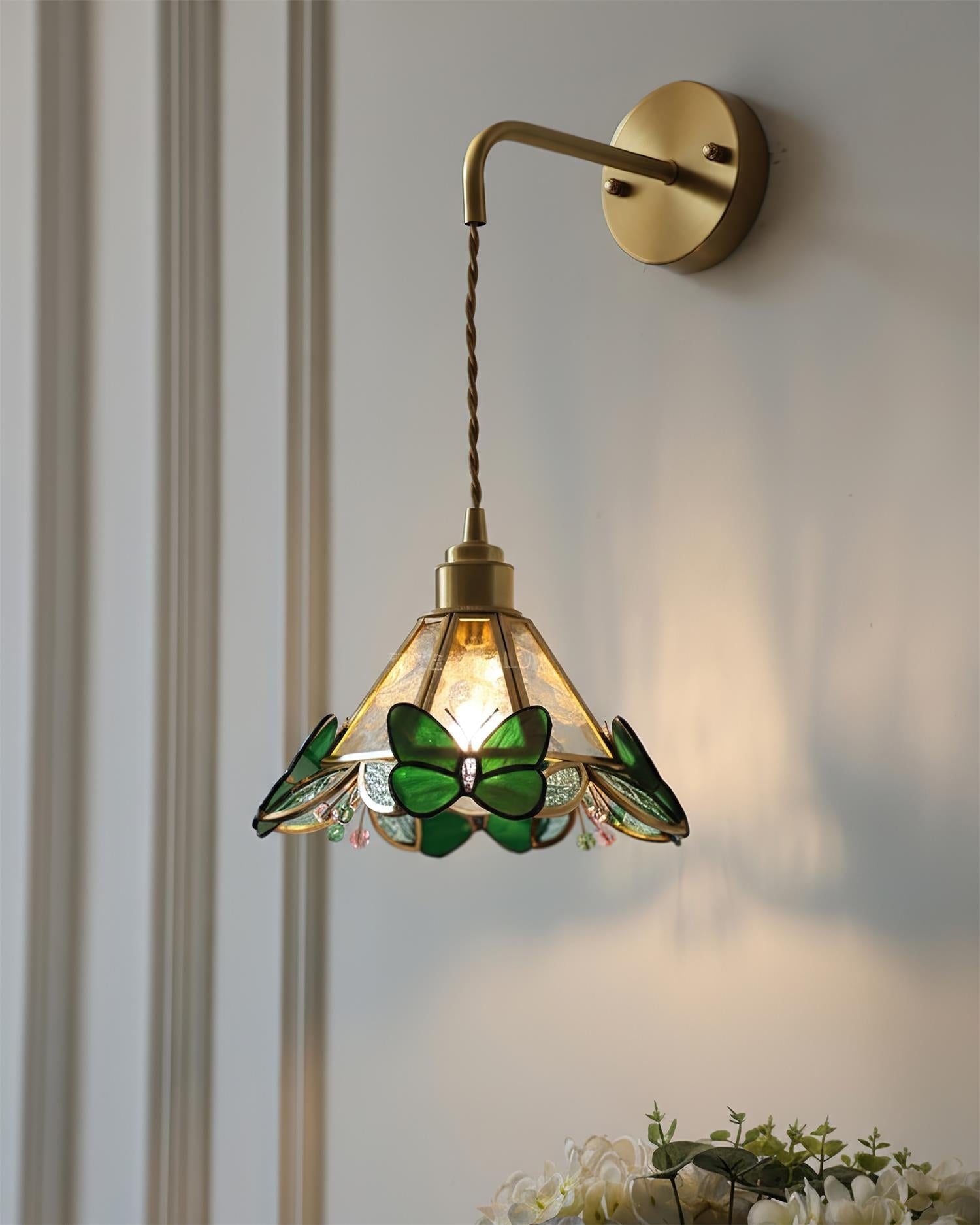 Rosabella Butterfly Kaleido Glass Wall Lamp
