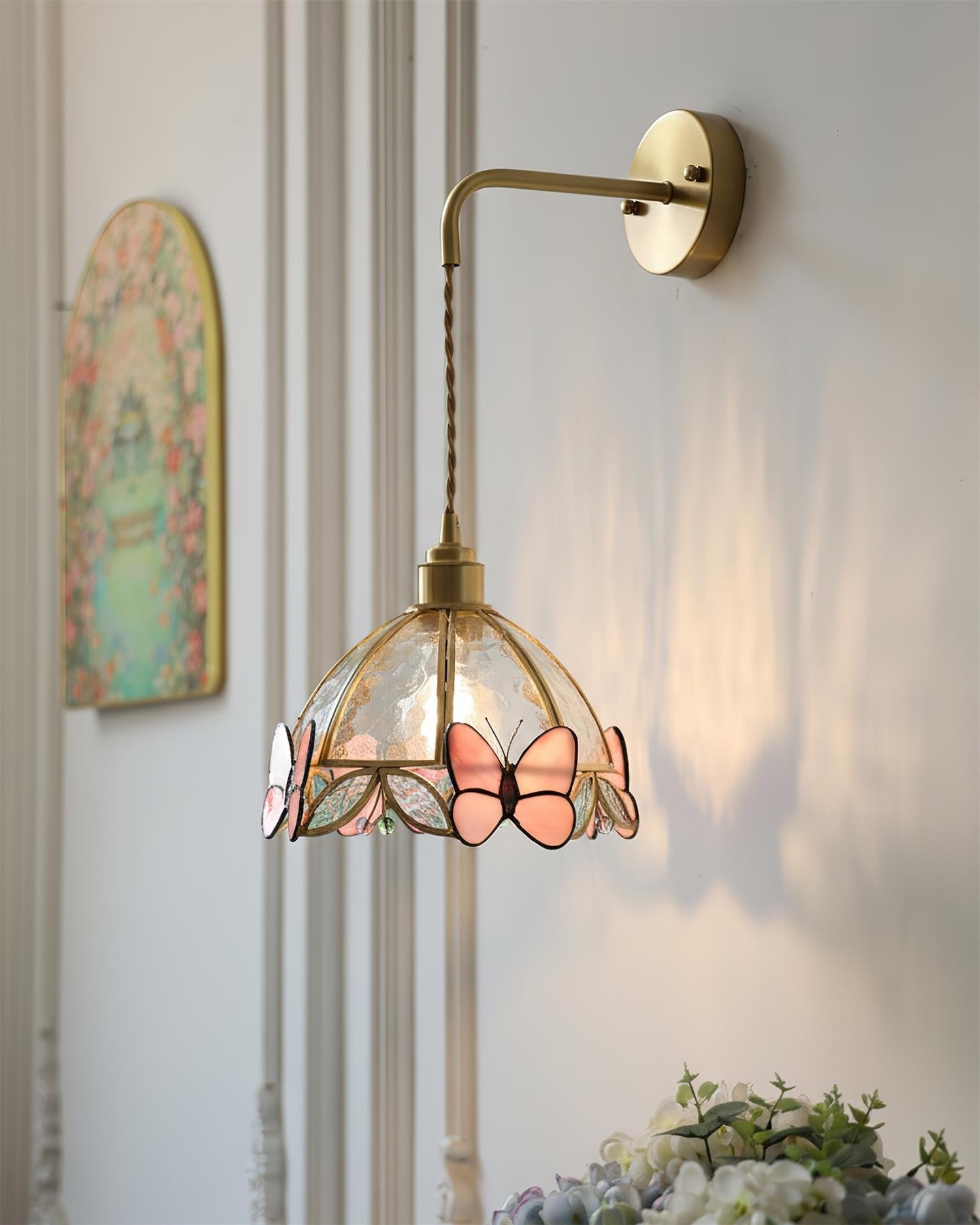 Rosabella Butterfly Kaleido Glass Wall Lamp