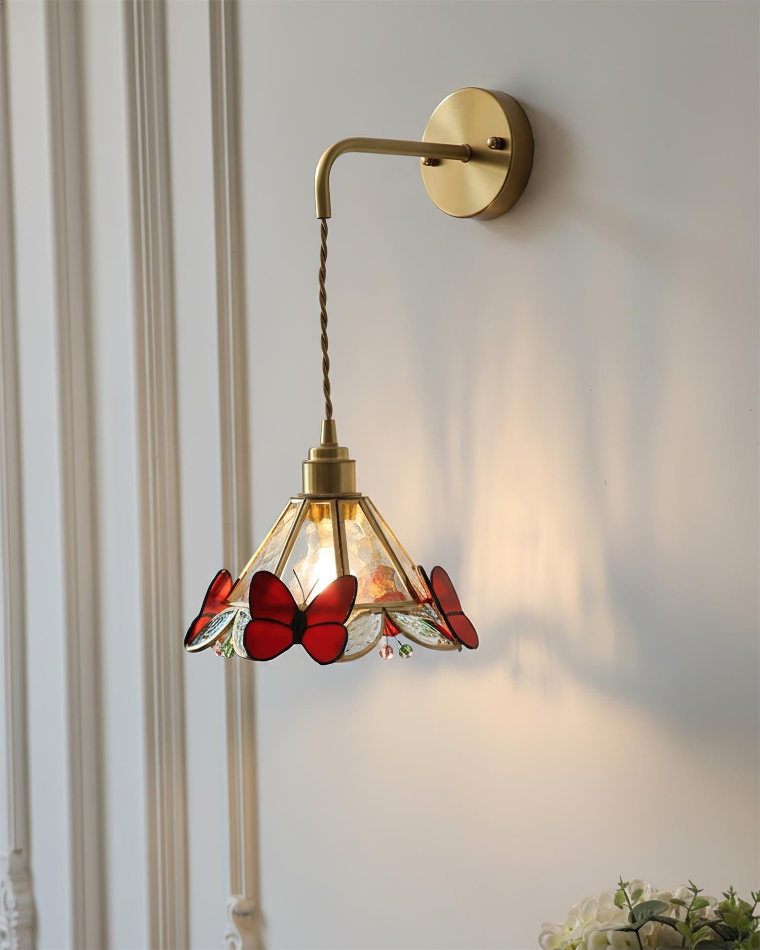 Rosabella Butterfly Kaleido Glass Wall Lamp
