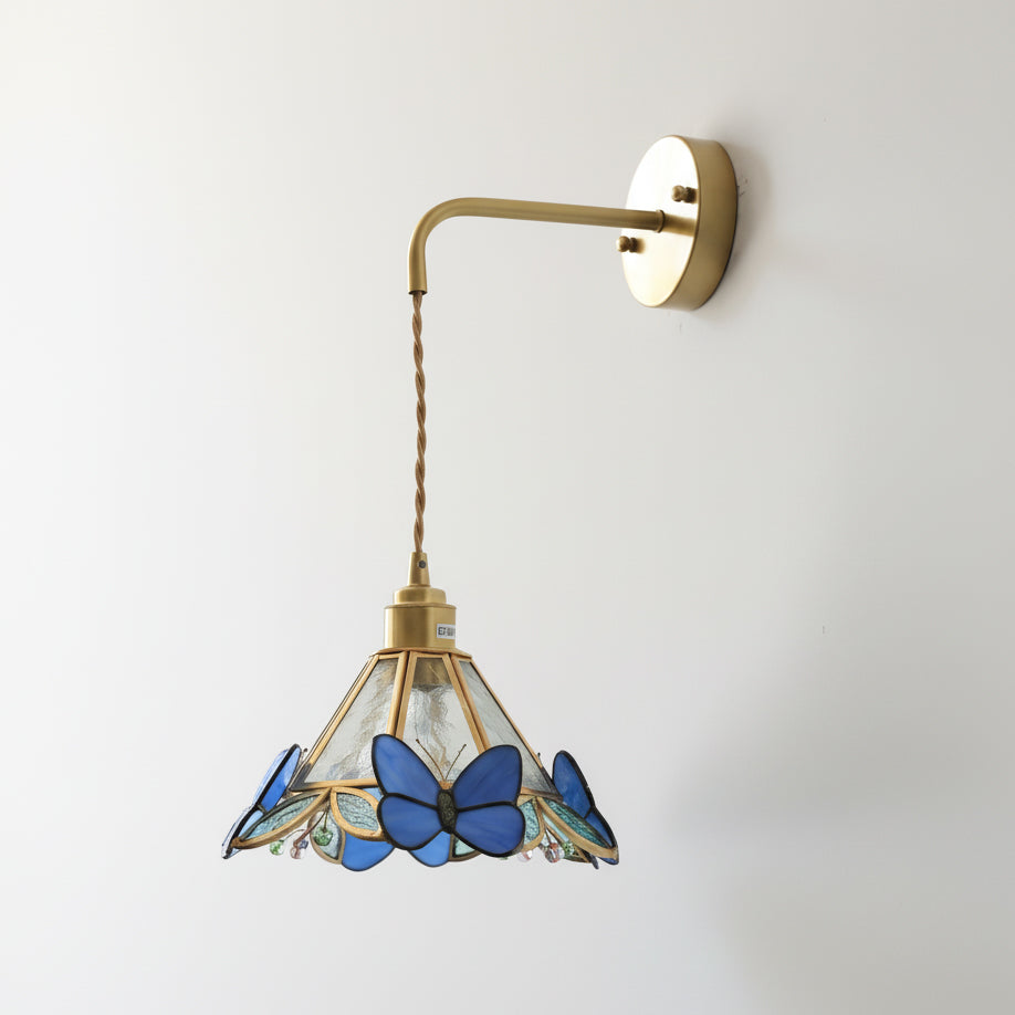 Rosabella Butterfly Kaleido Glass Wall Lamp