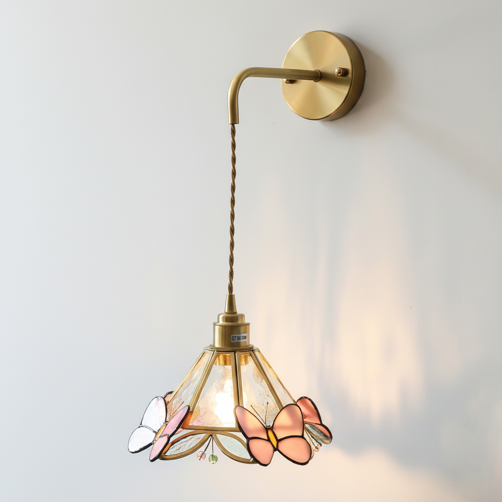 Rosabella Butterfly Kaleido Glass Wall Lamp