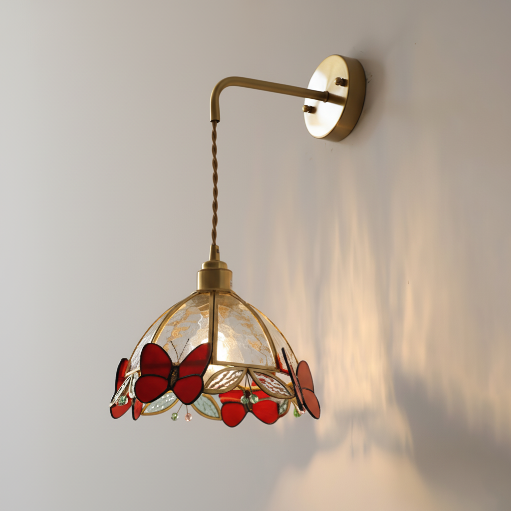 Rosabella Butterfly Kaleido Glass Wall Lamp