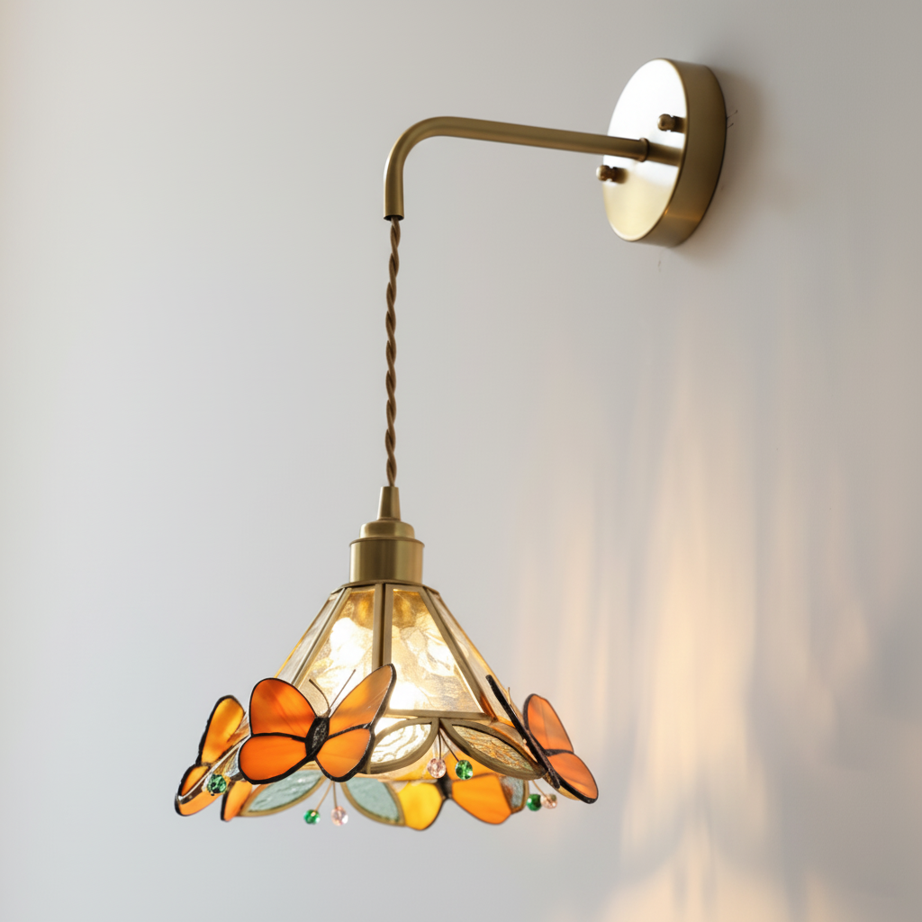 Rosabella Butterfly Kaleido Glass Wall Lamp