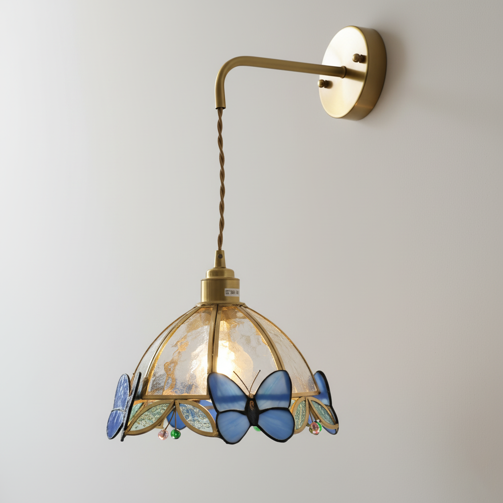 Rosabella Butterfly Kaleido Glass Wall Lamp