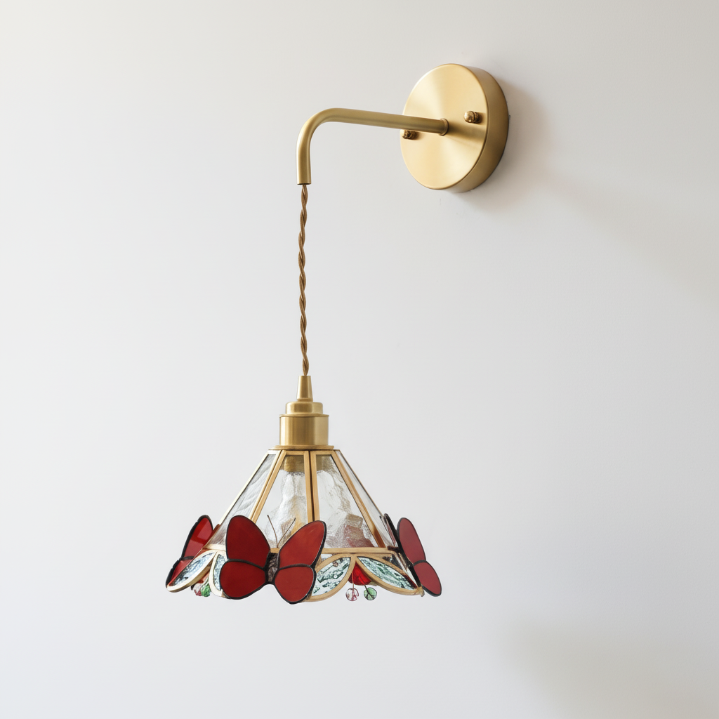 Rosabella Butterfly Kaleido Glass Wall Lamp