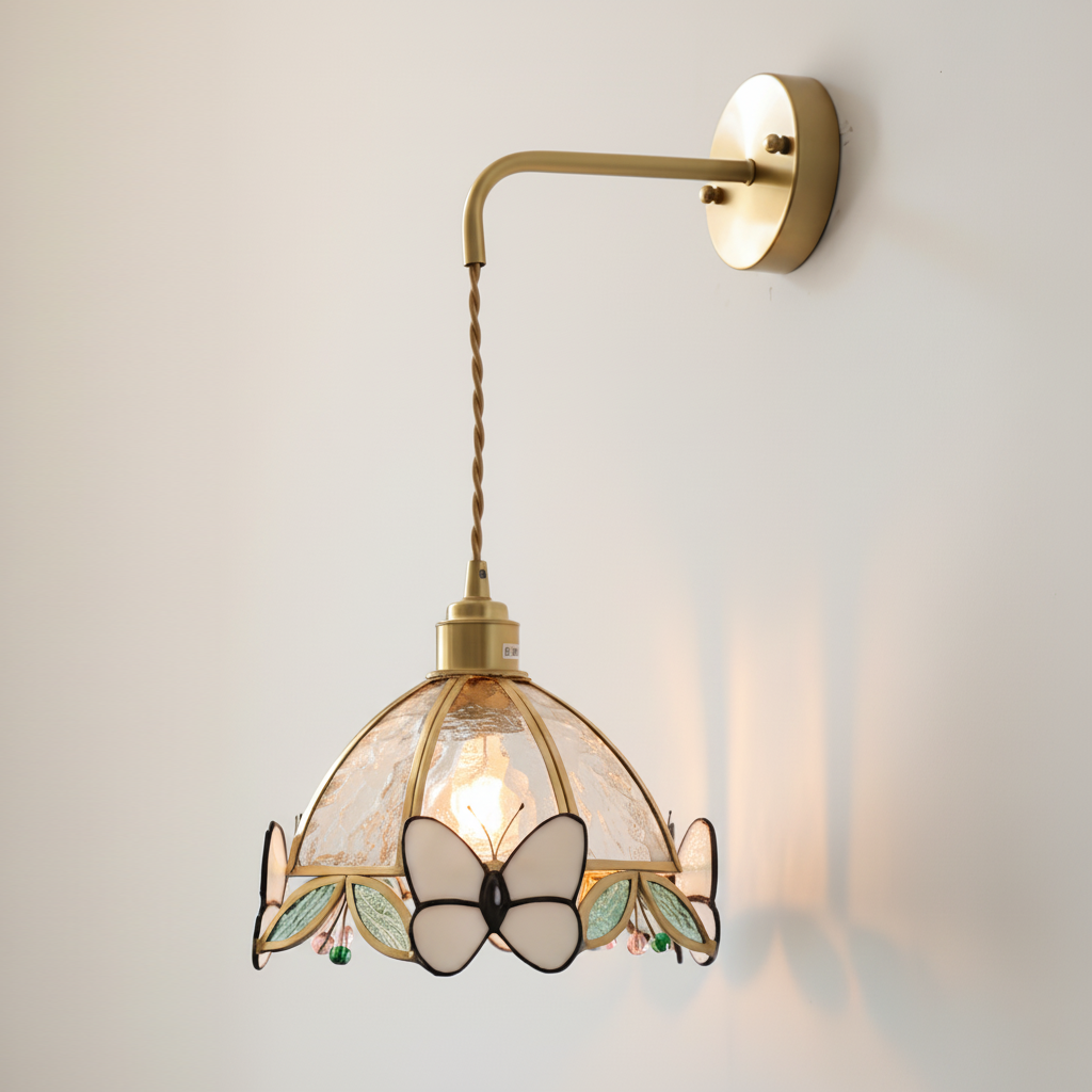 Rosabella Butterfly Kaleido Glass Wall Lamp