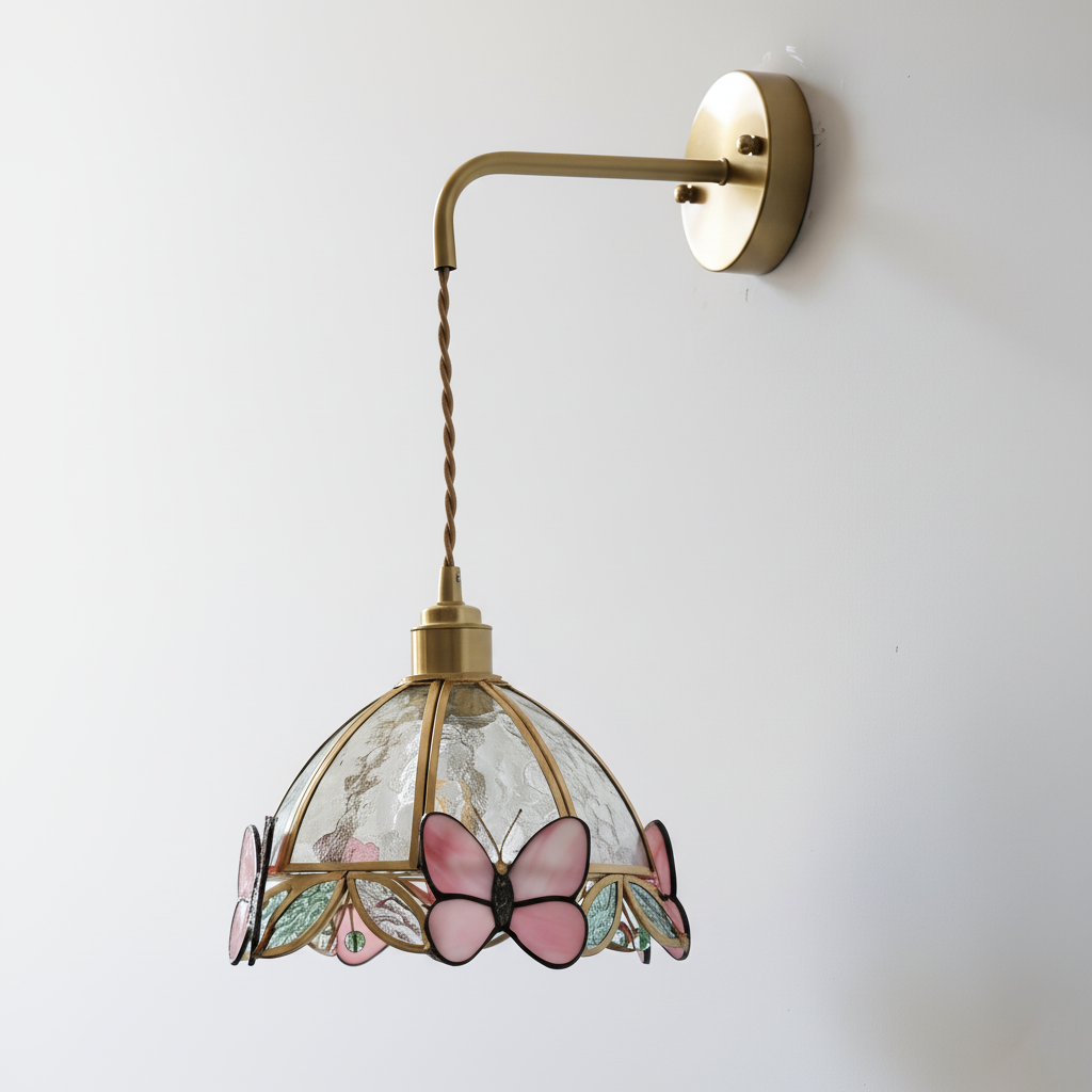 Rosabella Butterfly Kaleido Glass Wall Lamp