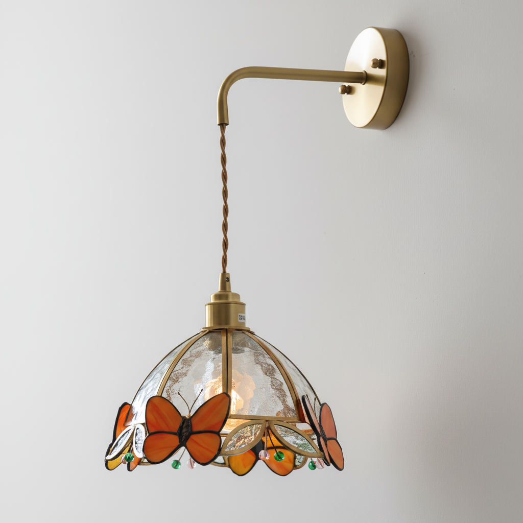 Rosabella Butterfly Kaleido Glass Wall Lamp