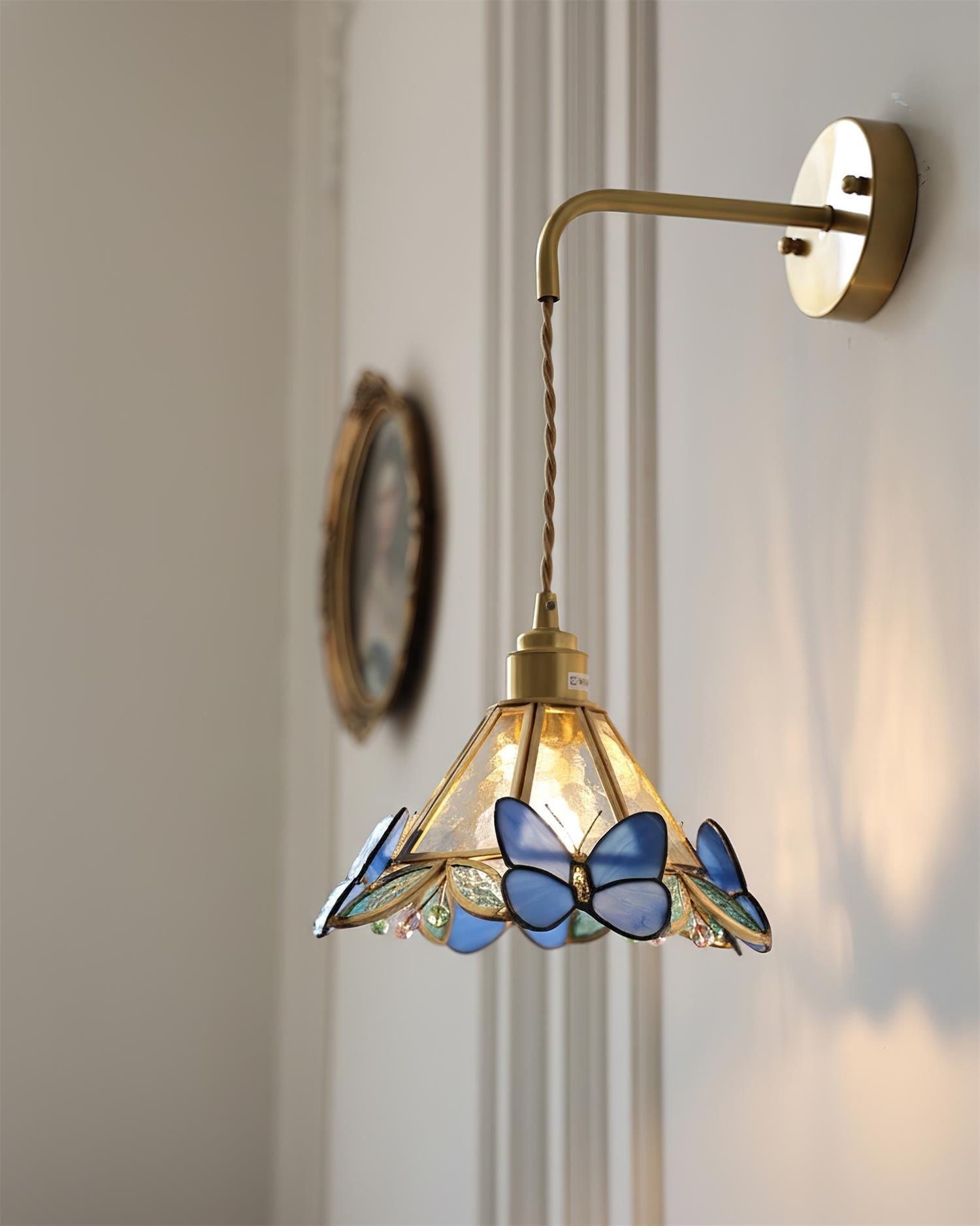 Rosabella Butterfly Kaleido Glass Wall Lamp