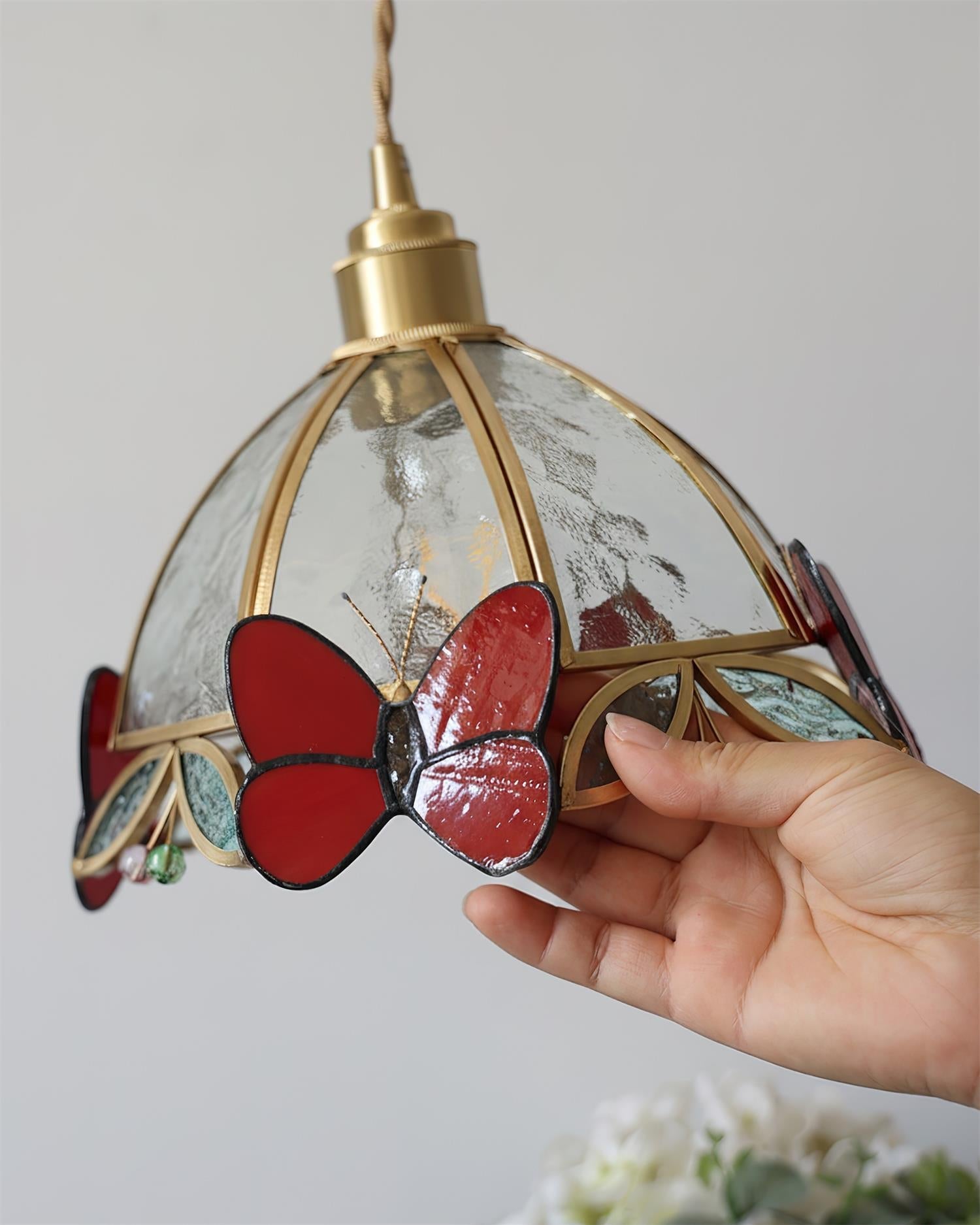 Rosabella Butterfly Kaleido Glass Wall Lamp