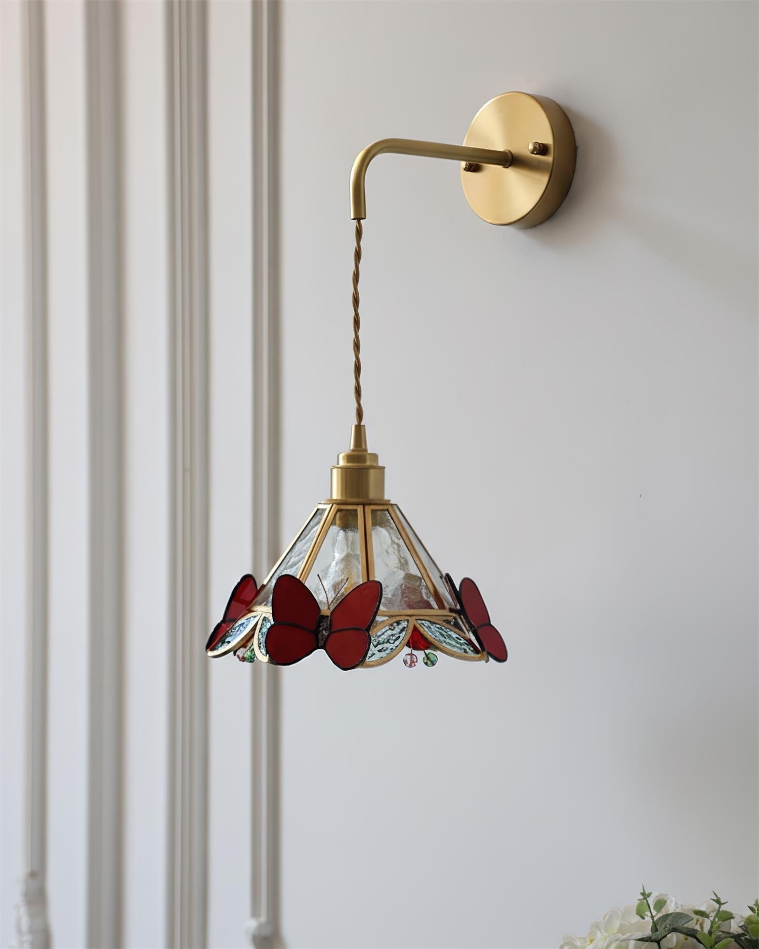 Rosabella Butterfly Kaleido Glass Wall Lamp