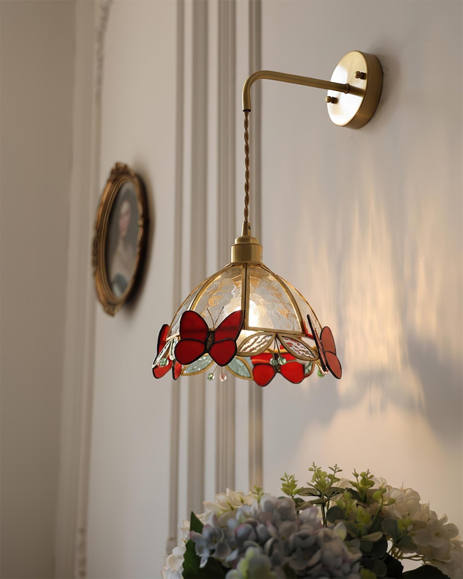 Rosabella Butterfly Kaleido Glass Wall Lamp