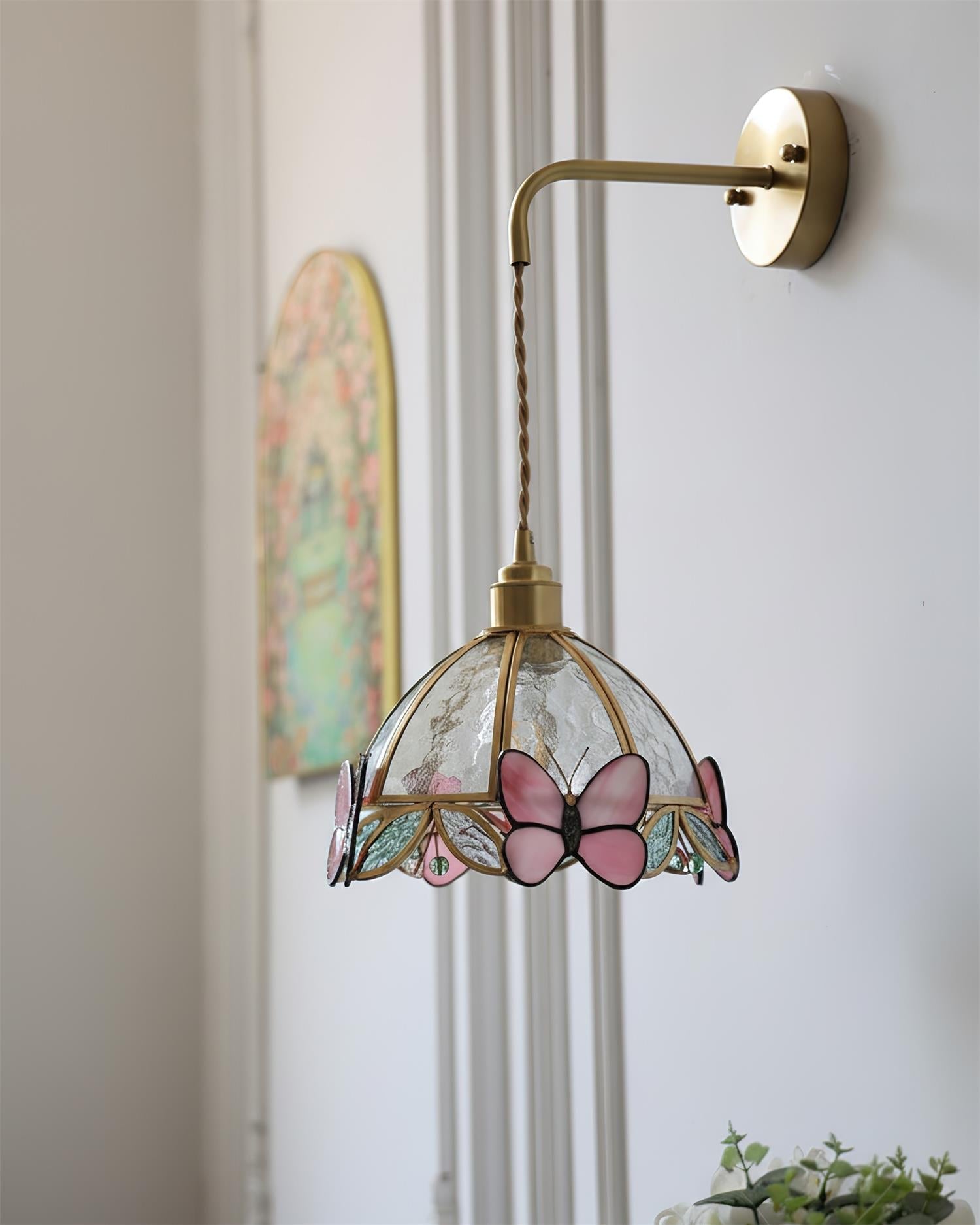 Rosabella Butterfly Kaleido Glass Wall Lamp