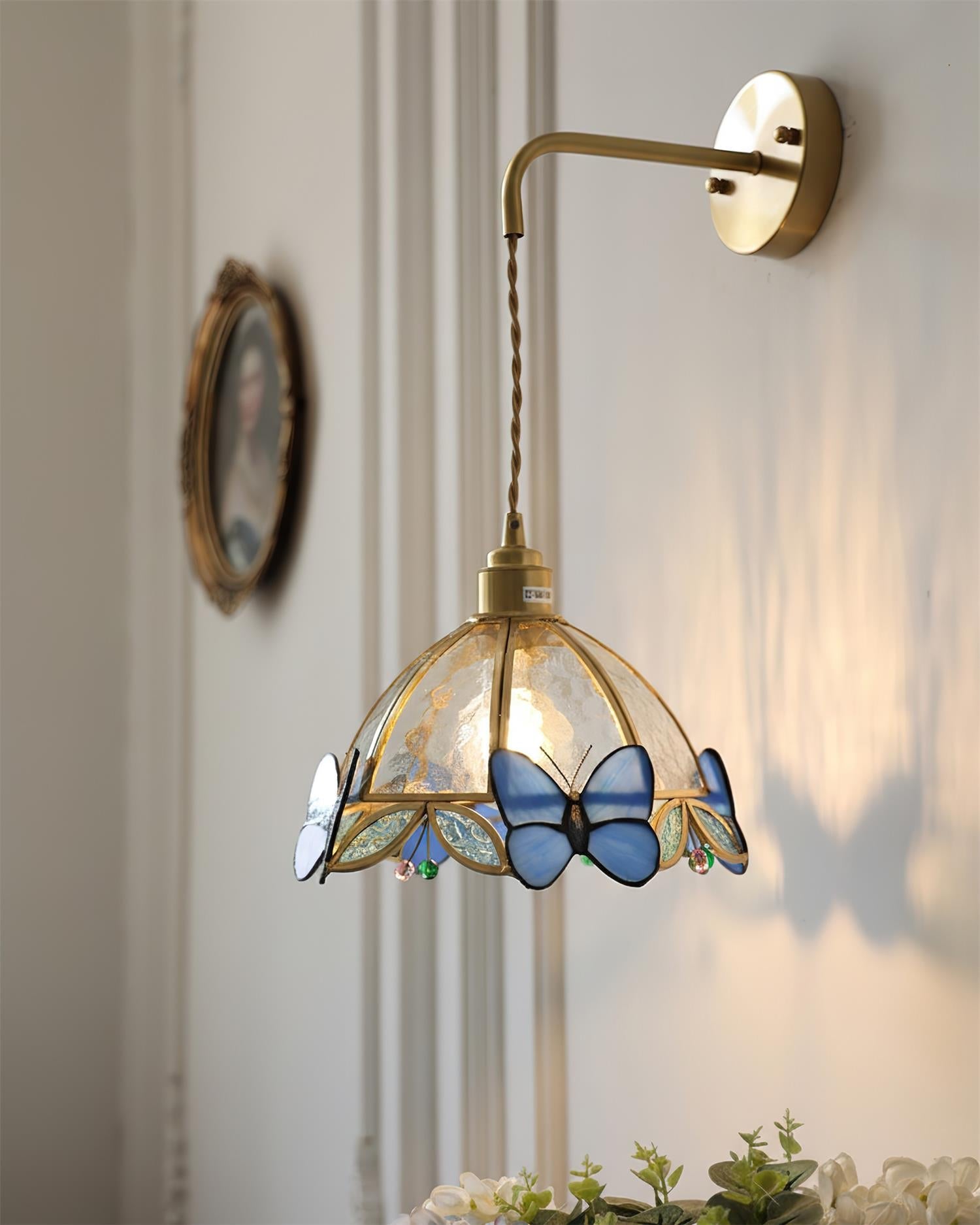 Rosabella Butterfly Kaleido Glass Wall Lamp