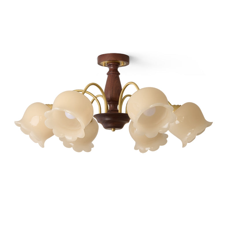 Cacier Vintage Brass Flower Chandelier