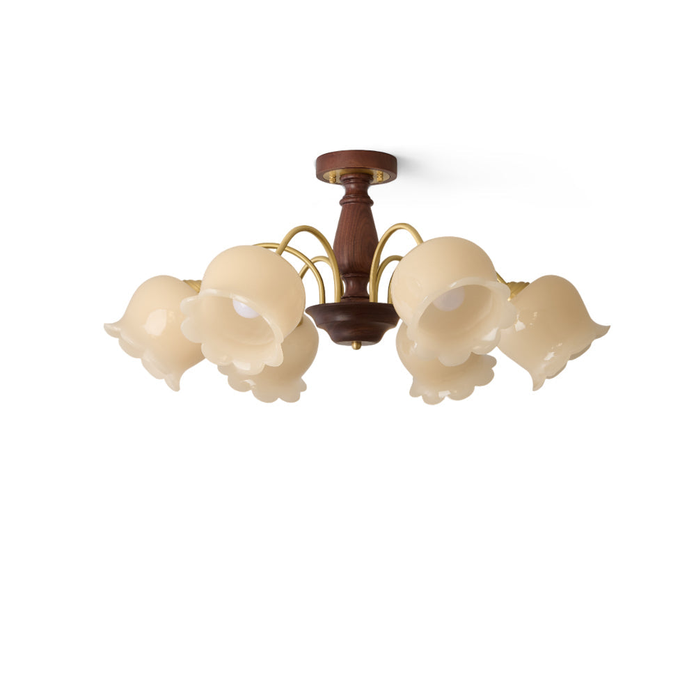 Cacier Vintage Brass Flower Chandelier