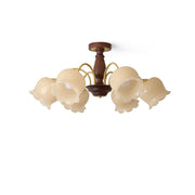 Cacier Vintage Brass Flower Chandelier